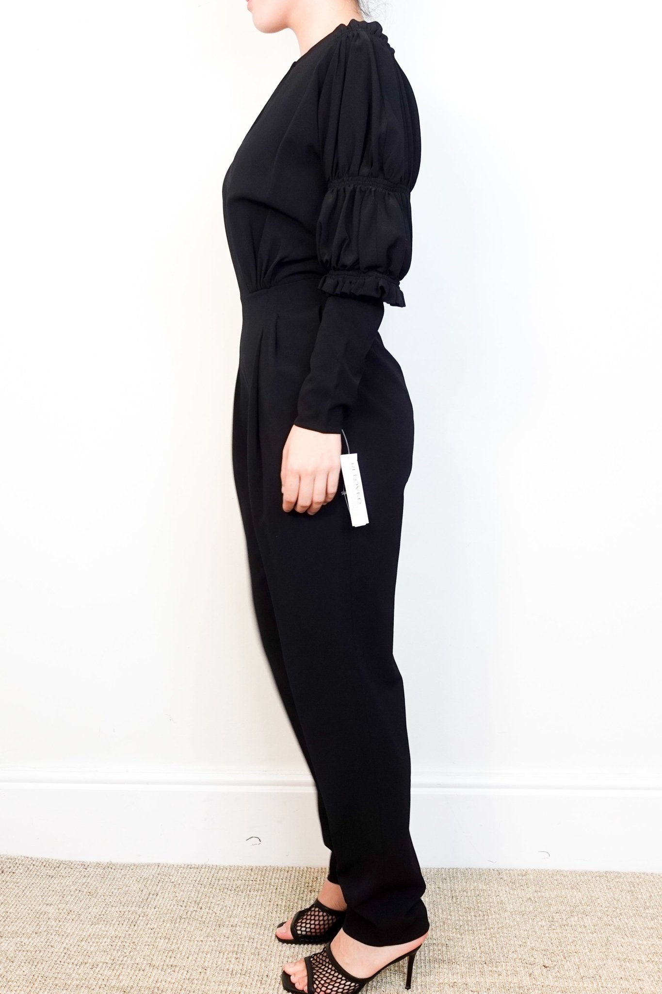 Emilia Wickstead Black Balloon Sleeve Jumpsuit RRP £1.5K | Authentic Preloved - Reloved Again
