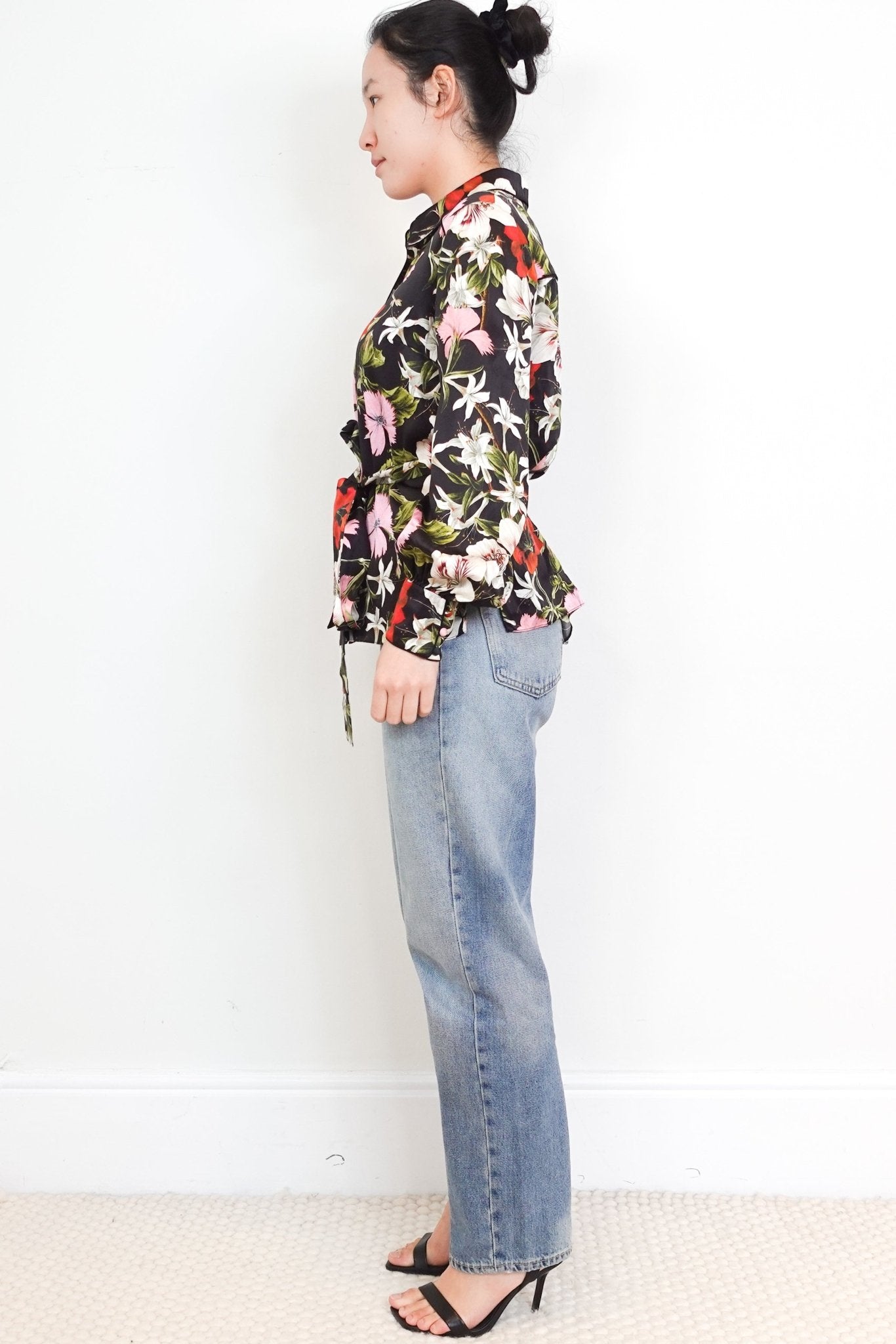 Erdem Black Floral Belted Buttoned Shirt RRP £595 | Authentic Preloved - Reloved Again