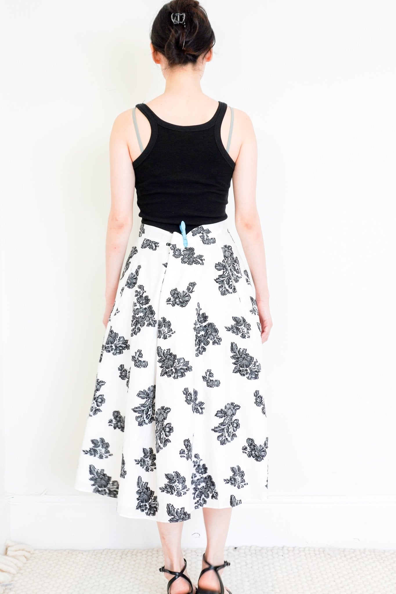Erdem Black and White Floral Skirt RRP £495 | Authentic Preloved - Reloved Again