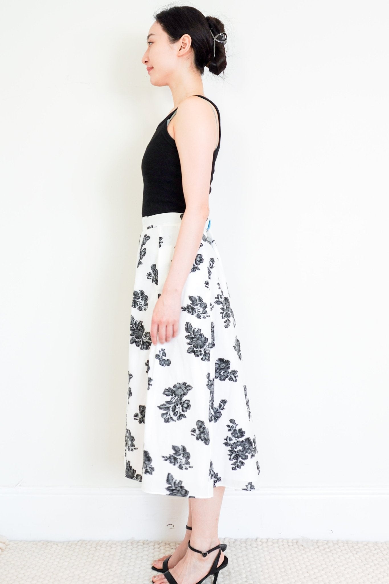 Erdem Black and White Floral Skirt RRP £495 | Authentic Preloved - Reloved Again