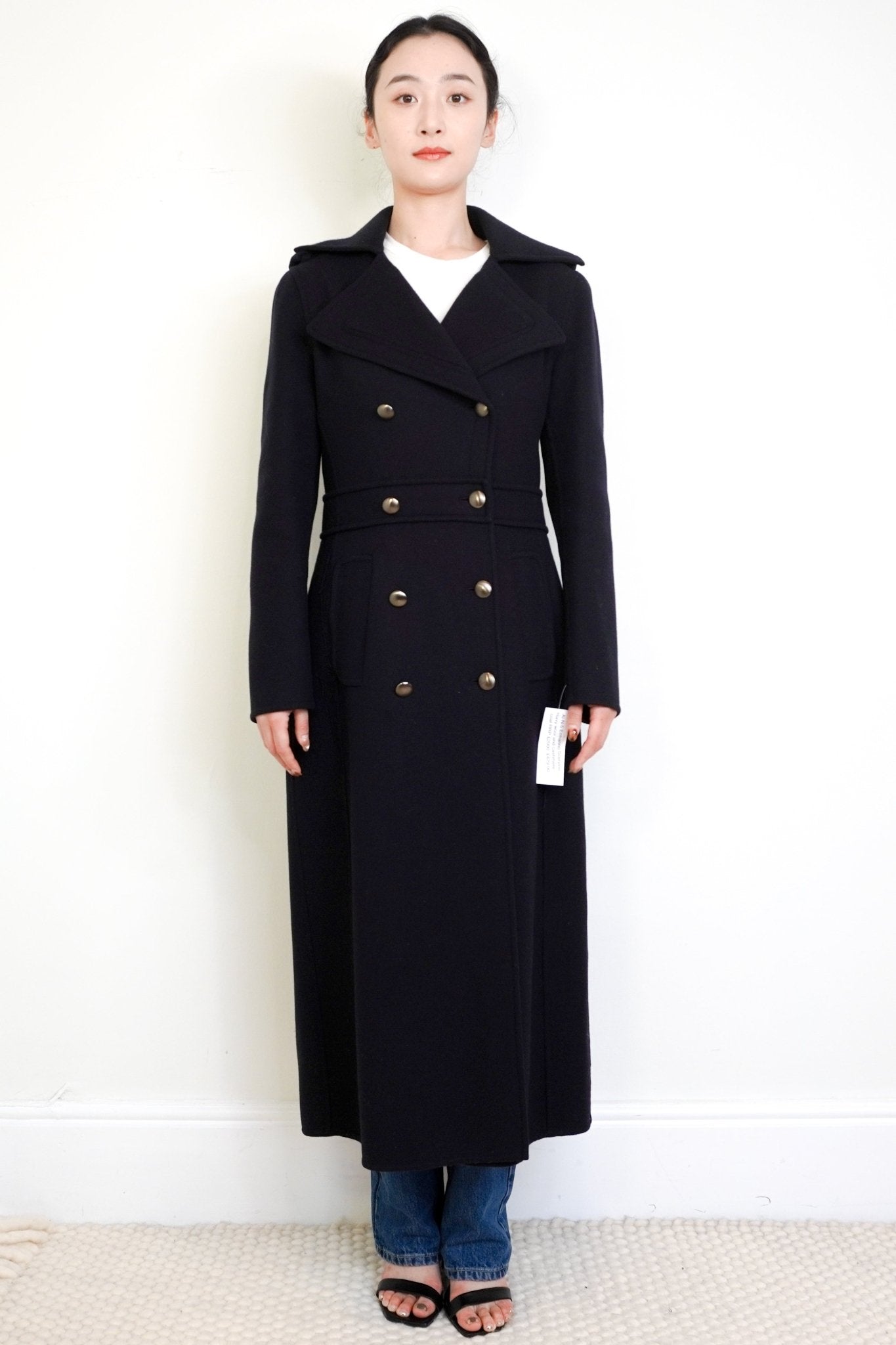 Ermanno Scervino Navy Wool Double - Breasted Coat RRP £2K | Authentic Preloved - Reloved Again