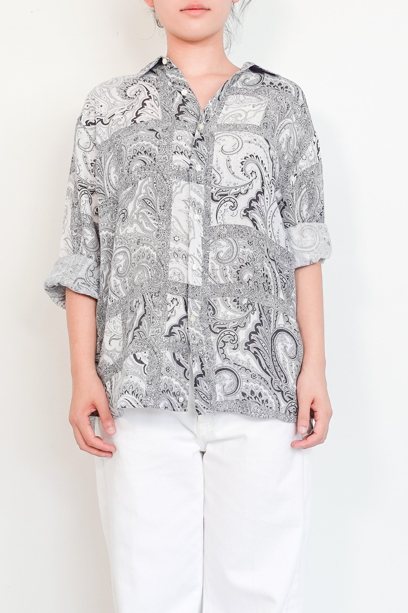 Etro-Linen-Paisley-Print-Button-up-shirt-Unisex-Front-picture