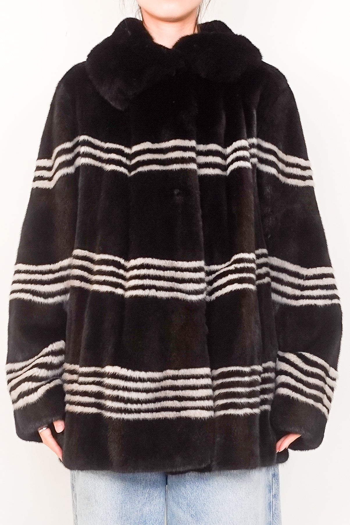 Striped mink jacket  £2k