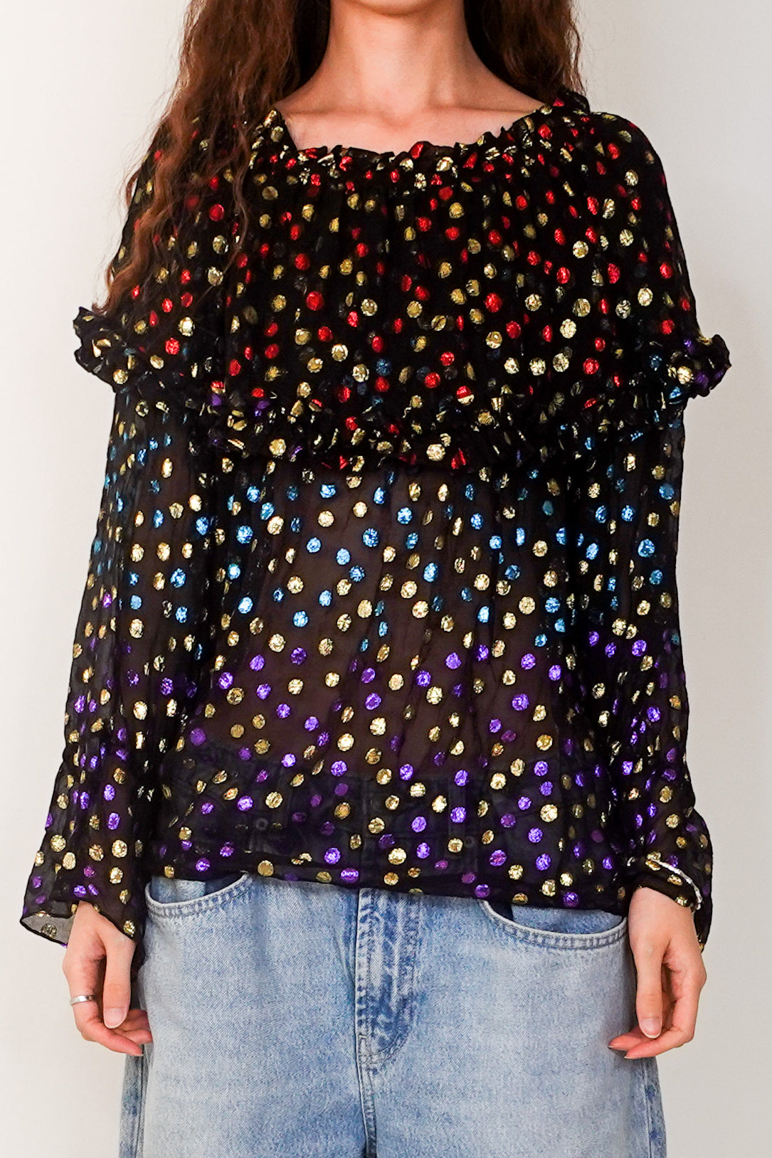 Vintage polka dot blouse