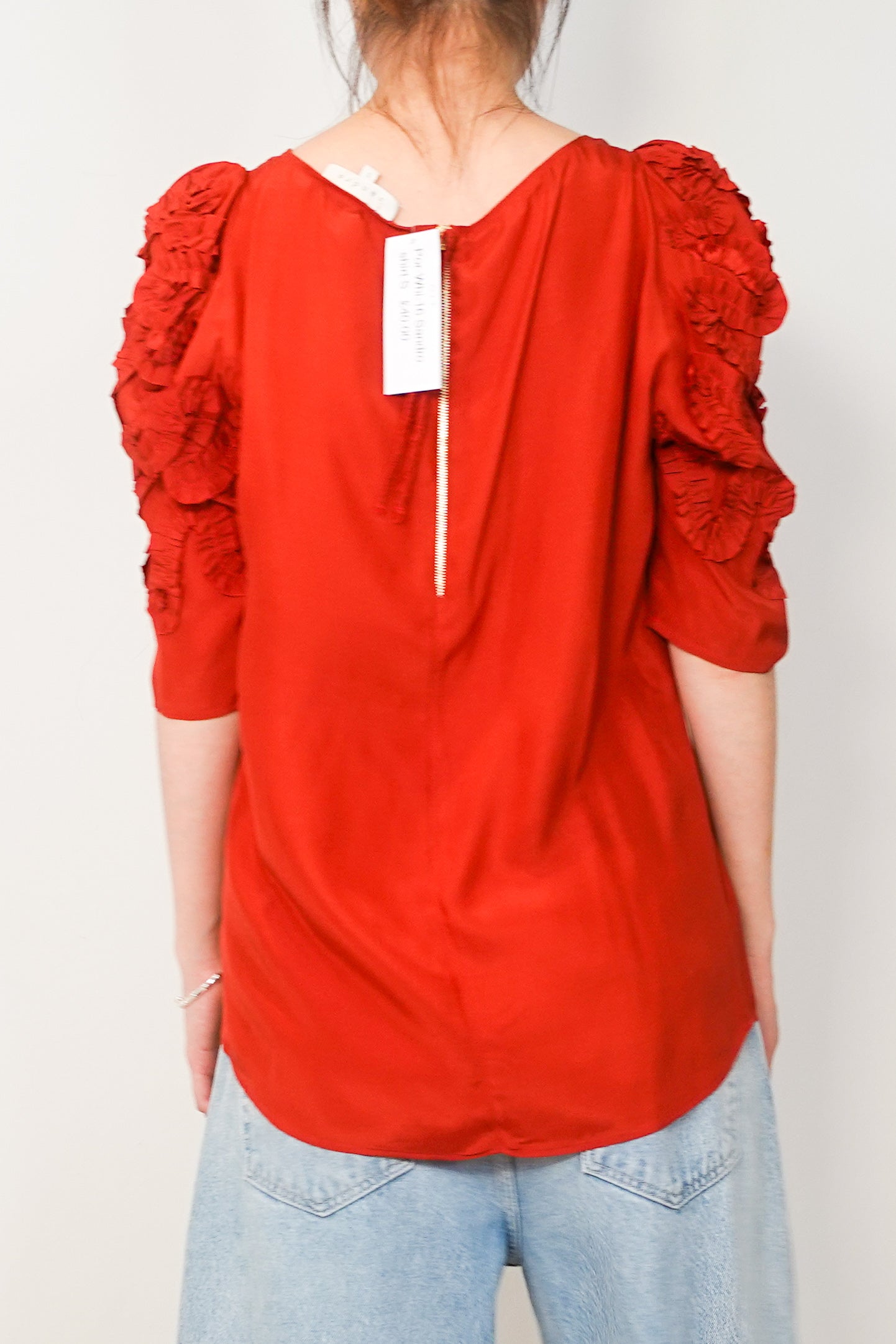 Red silk top RRP £170