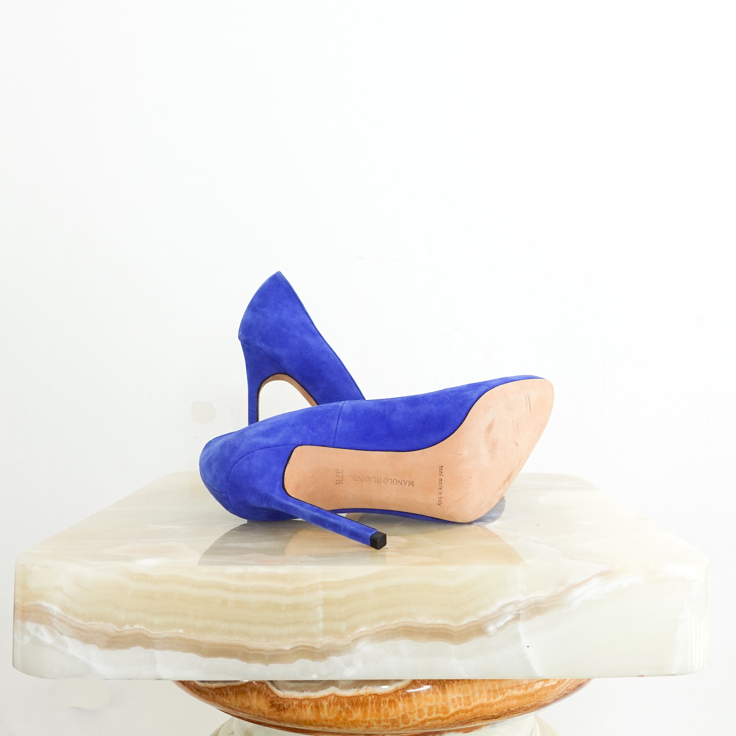 Blue suede pumps RRP £550