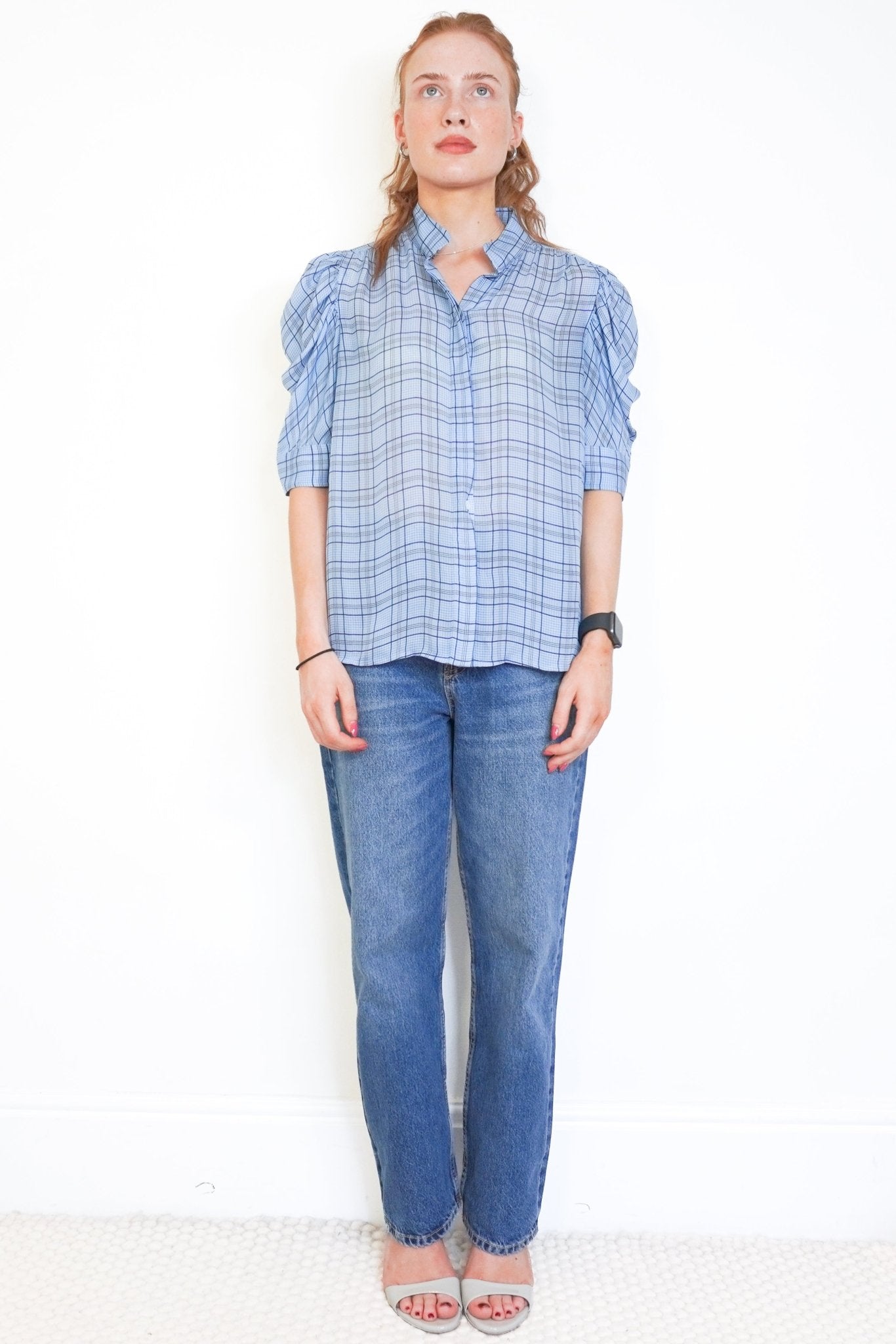 FRAME The Plaid Gillian Top in Blue Multi (RRP £330) | Authentic Preloved FINAL SALE - Reloved Again