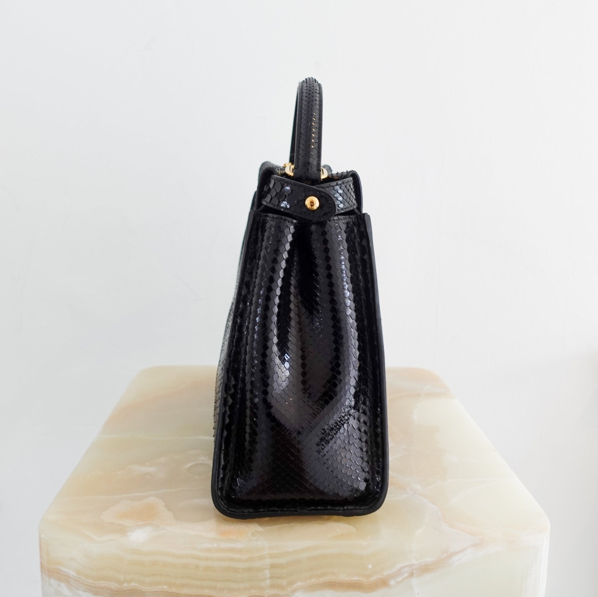 Fendi Black Python Medium Peekaboo bag RRP £5000 | Authentic Preloved - Reloved Again