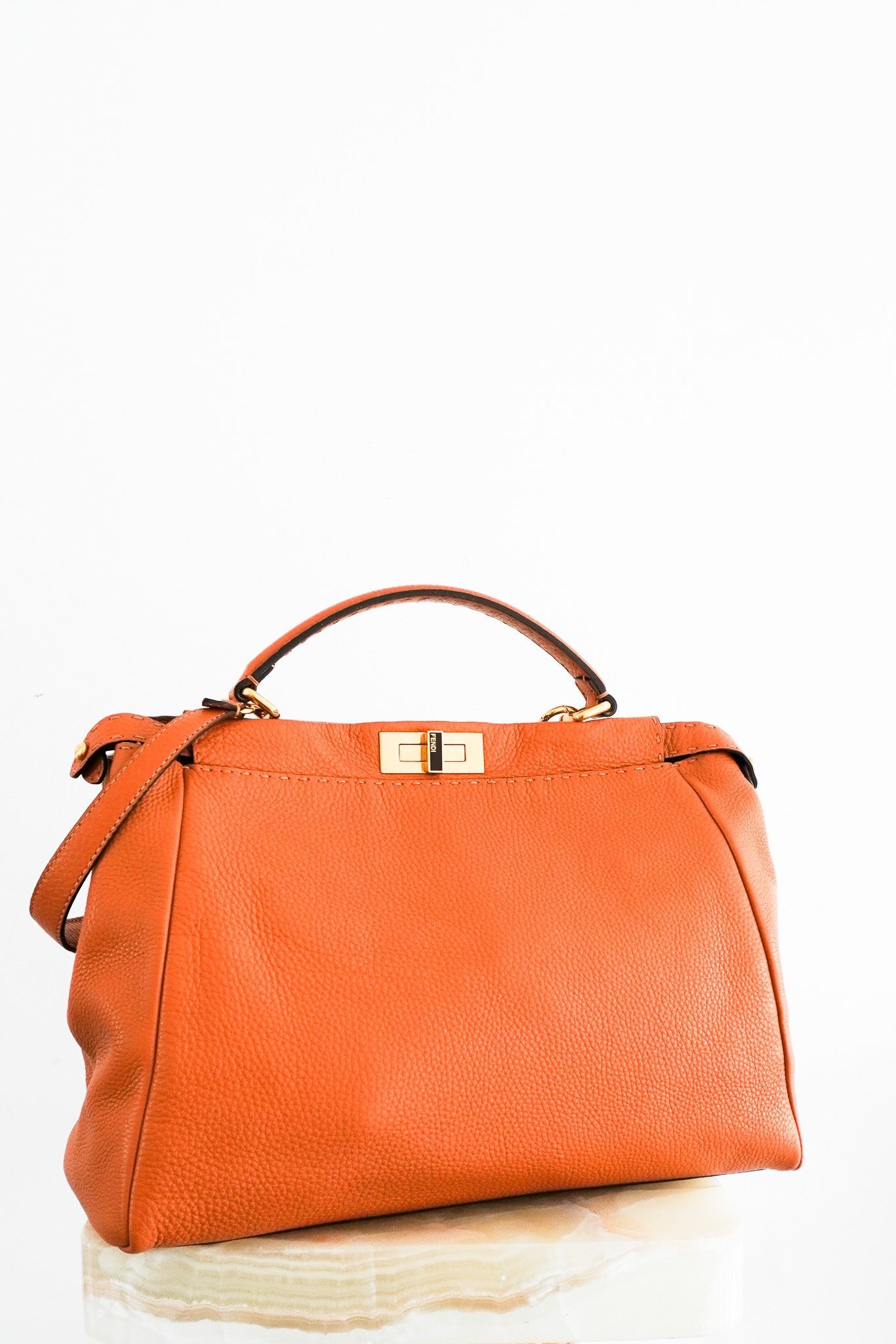 Fendi Selleria Orange Peekaboo Shoulder Bag RRP £4500 | Authentic Preloved - Reloved Again