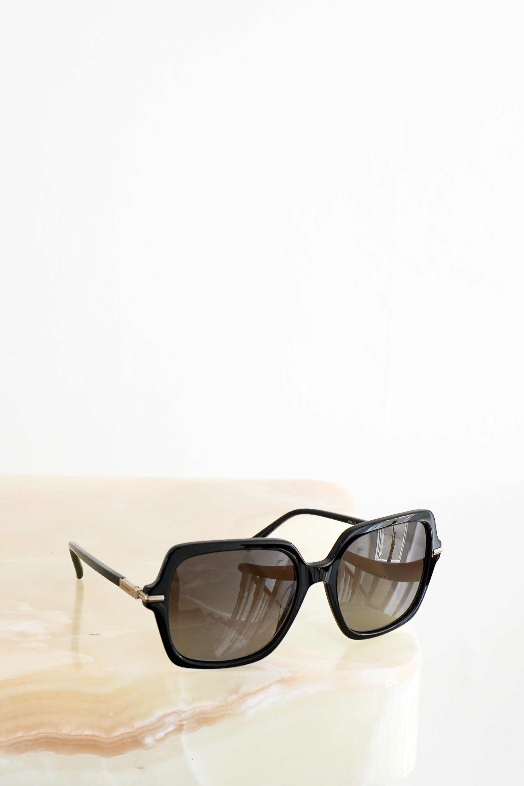 Ferragamo SF2076S 001 Black Oversized Square Sunglasses front photo chelsea london