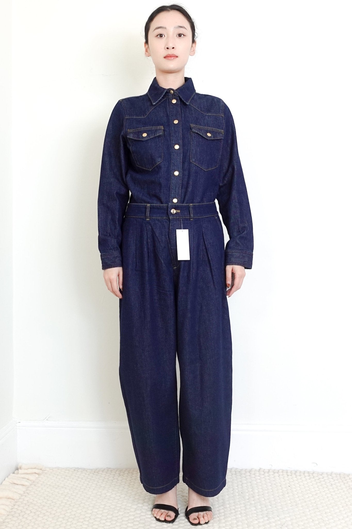 Frame Dark Blue Barrel Leg Jeans RRP £350 | Authentic Preloved [final sale] - Reloved Again