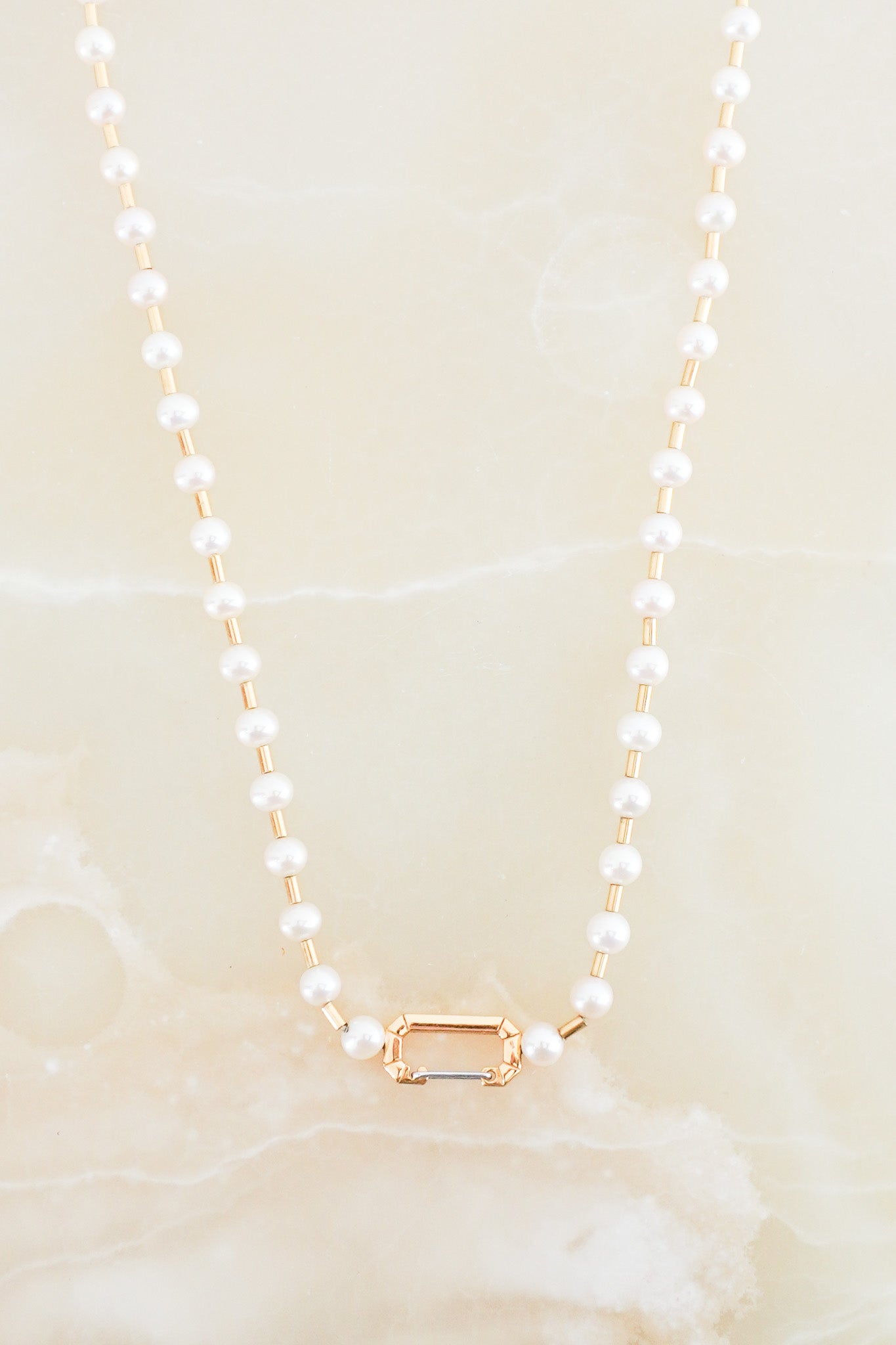 Front EERA Vita Gold and Pearl Choker 