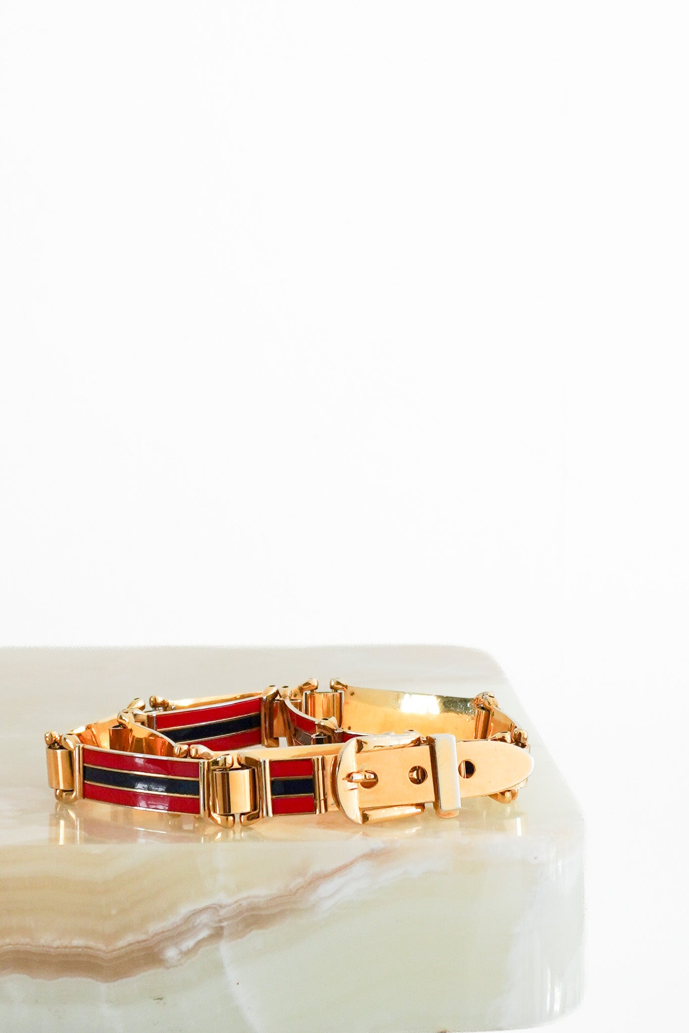 Gucci Vintage Striped Metal Link Belt RRP £595 | Authentic Preloved FINAL SALE - Reloved Again