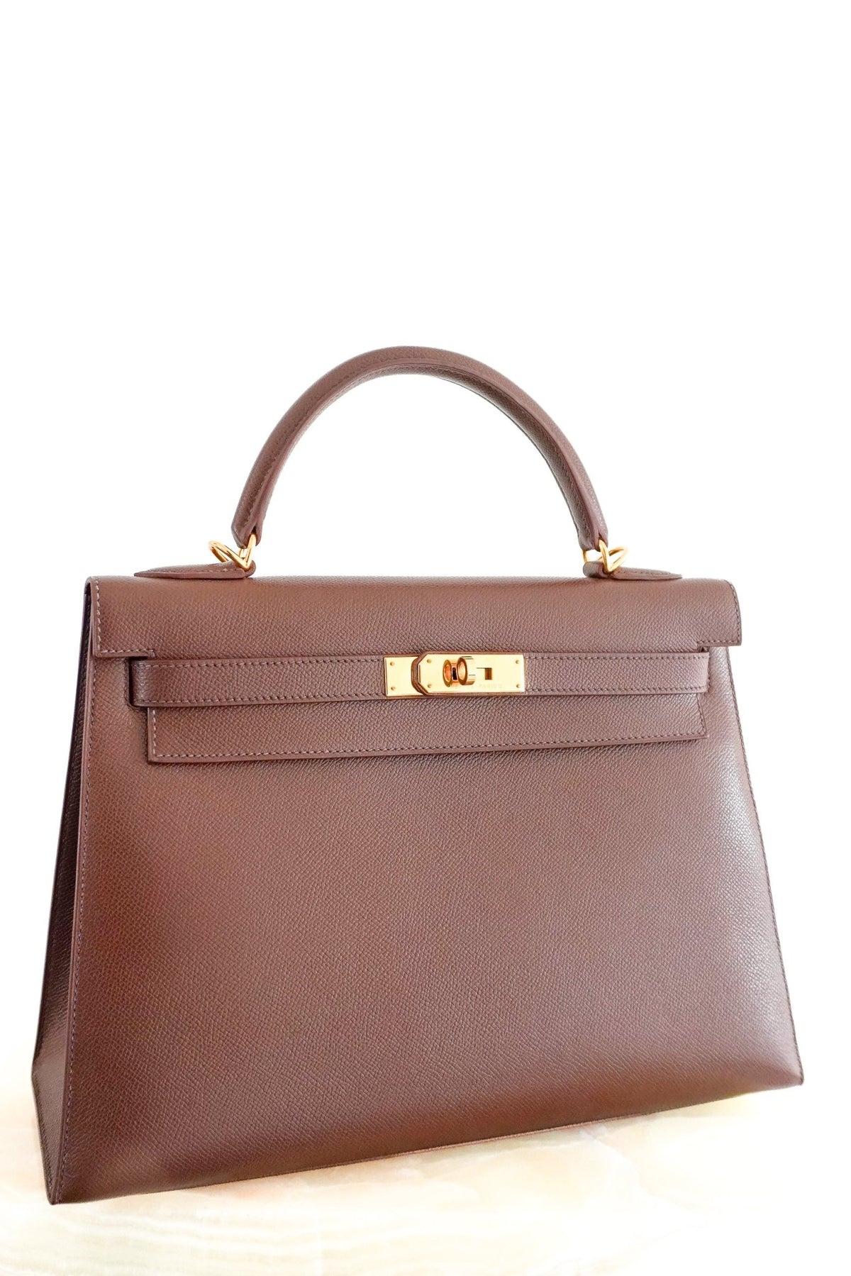 Hermes Kelly 32 Courchevel Havane Shoulder Bag Gold Hardware | Authentic Preloved - Reloved Again