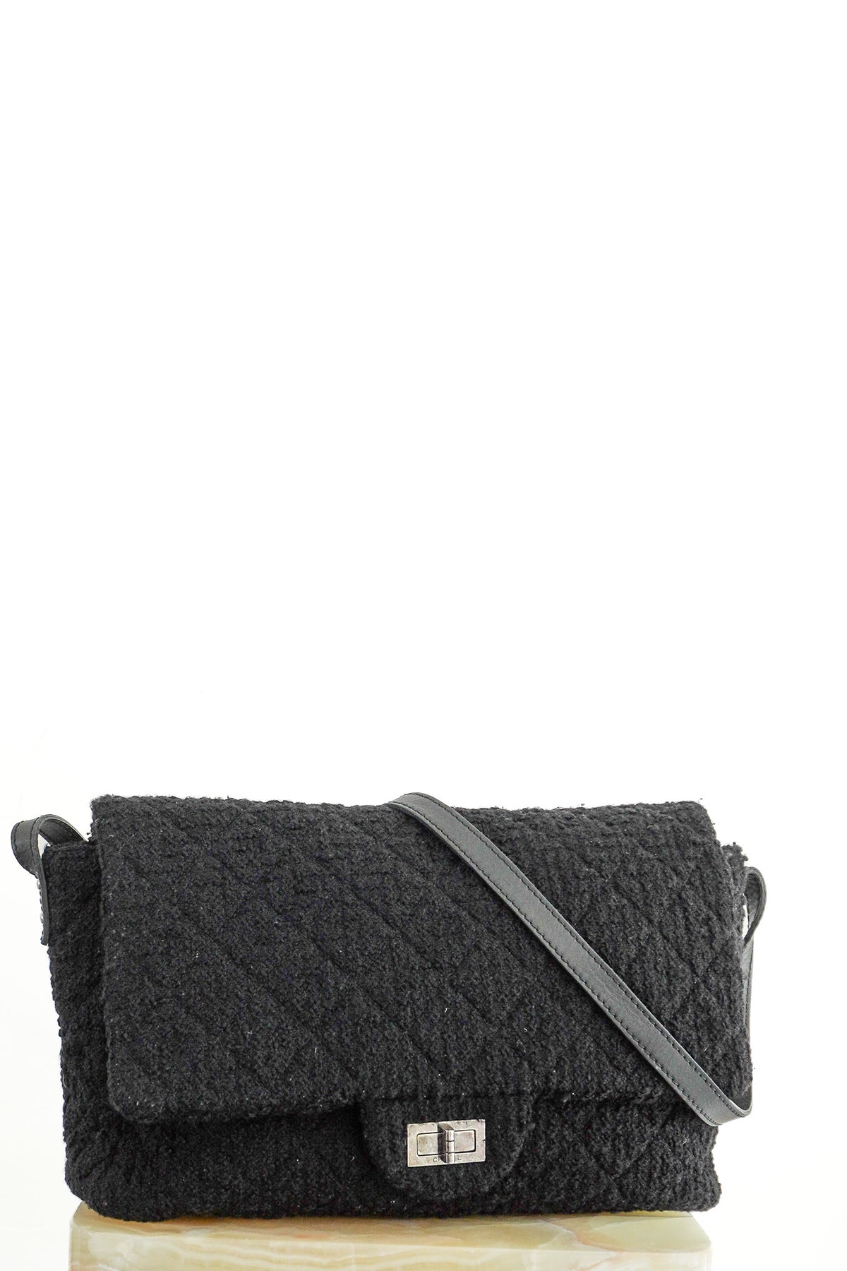 Chanel Black Tweed 2.55 Flap Crossbody Bag 2009 - 2010 (RRP £8000)| Authentic Preloved - Reloved Again