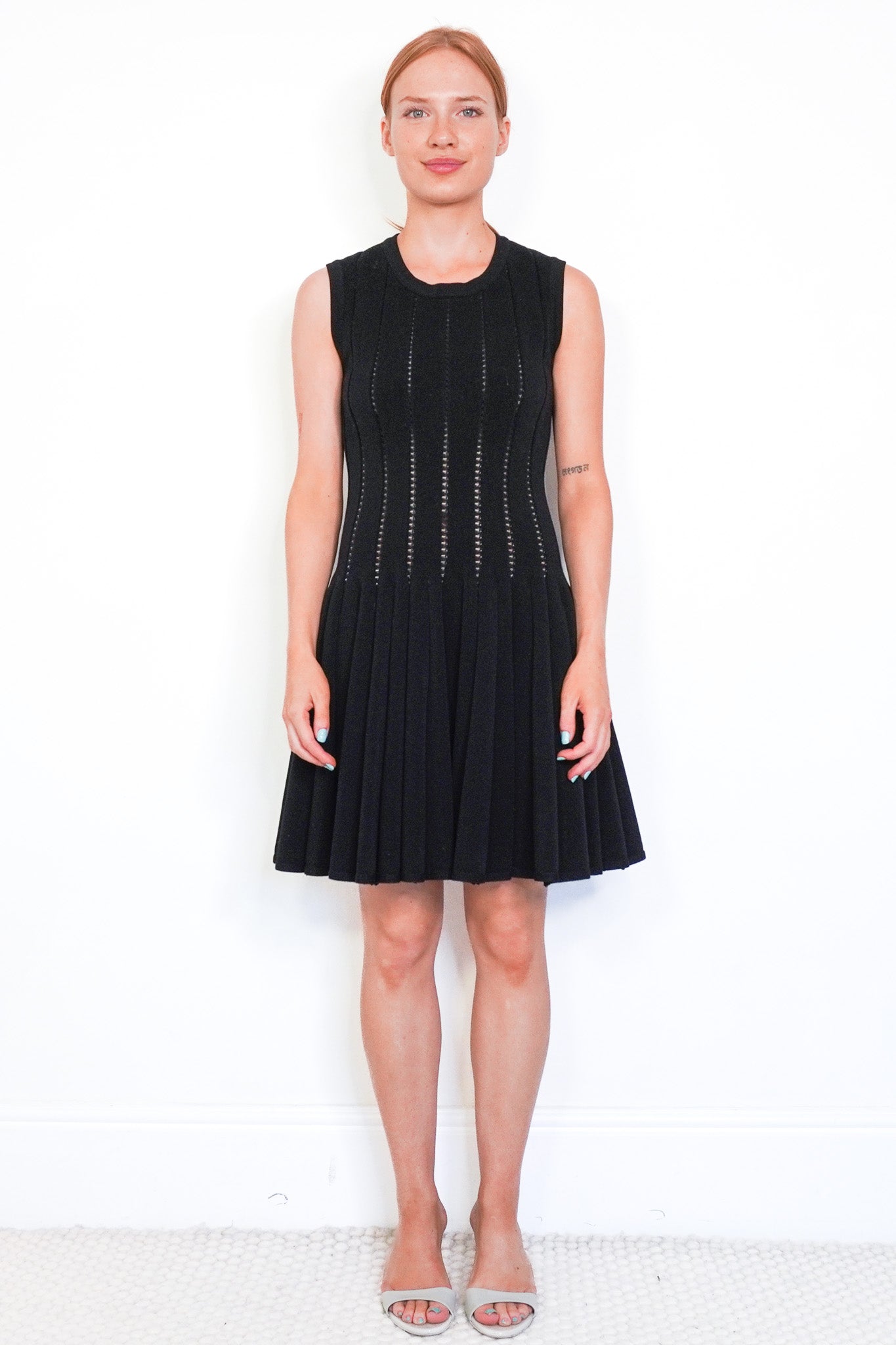 Alaia Black Knit Skater Dress (RRP £2100)