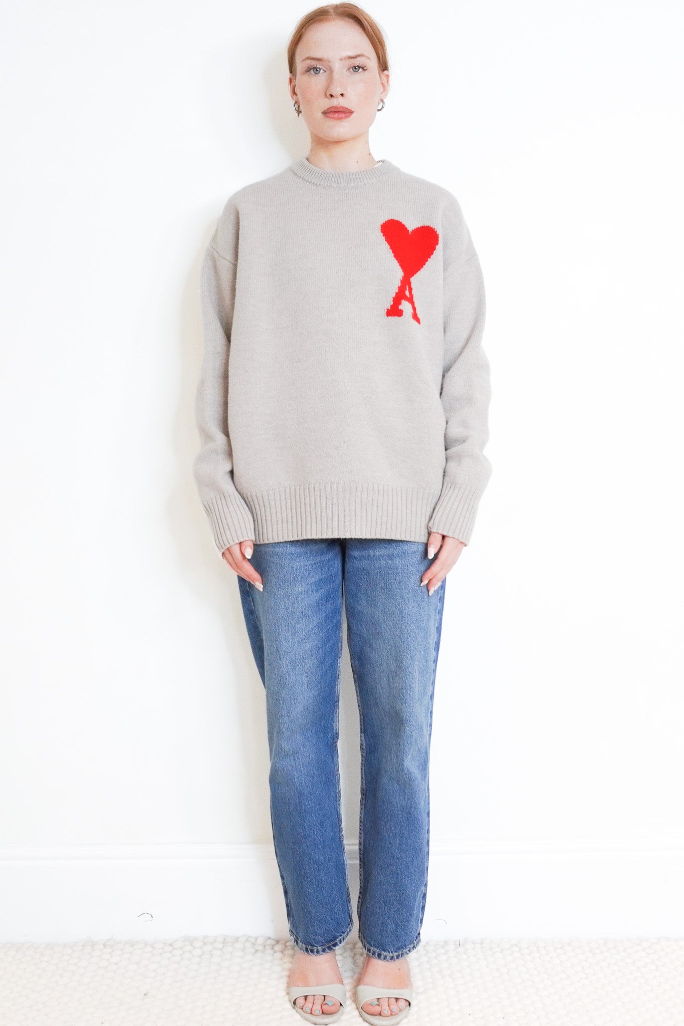 Front Image: Ami De Coeur Crewneck Sweater Chelsea London