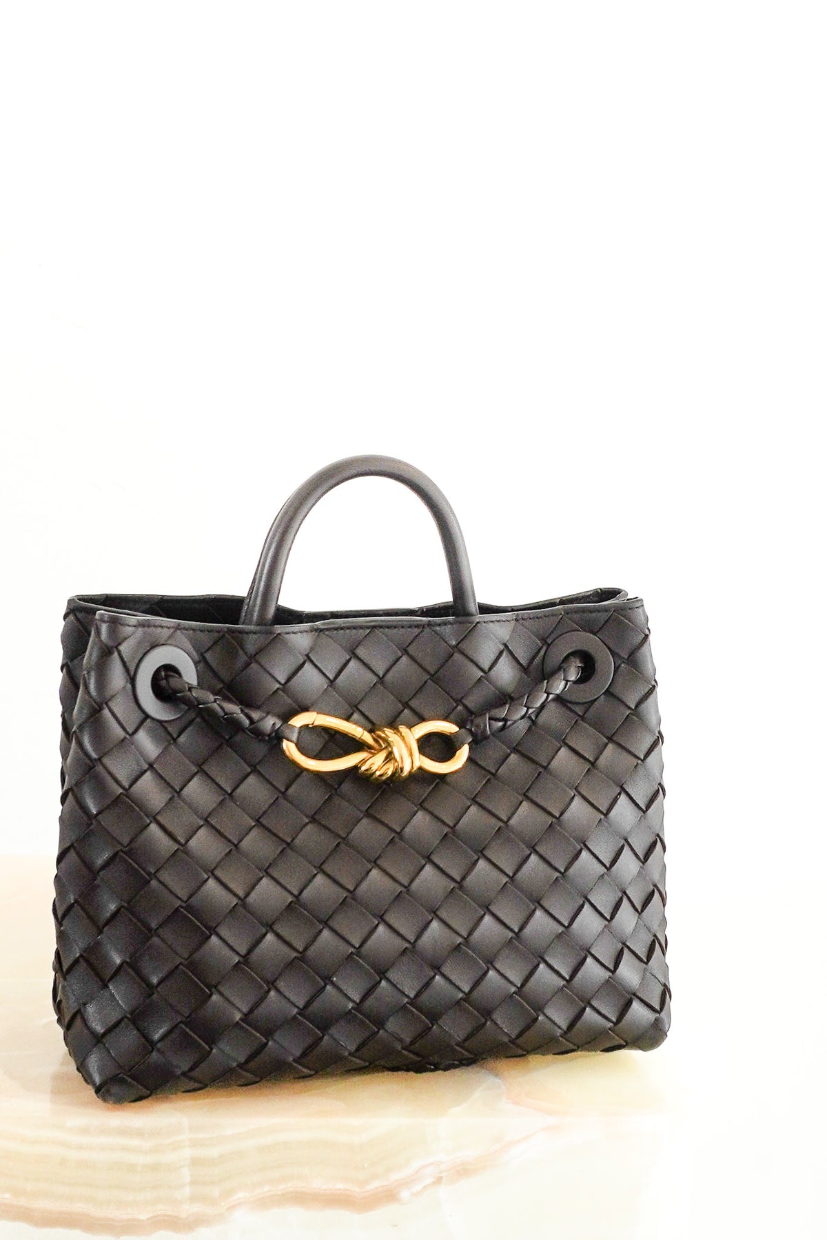 Front Image: Bottega Veneta Andiamo Small Espresso Chelsea London