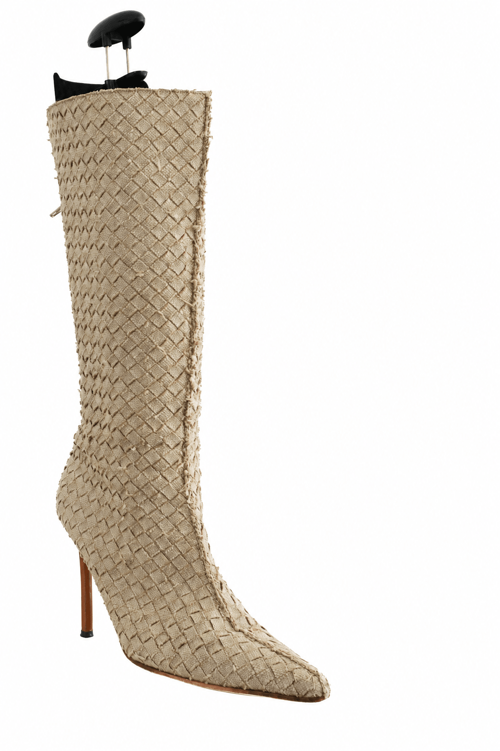 Bottega Veneta Beige Intrecciato Weave Heeled Boots (RRP £1000) | Authentic Preloved - Reloved Again