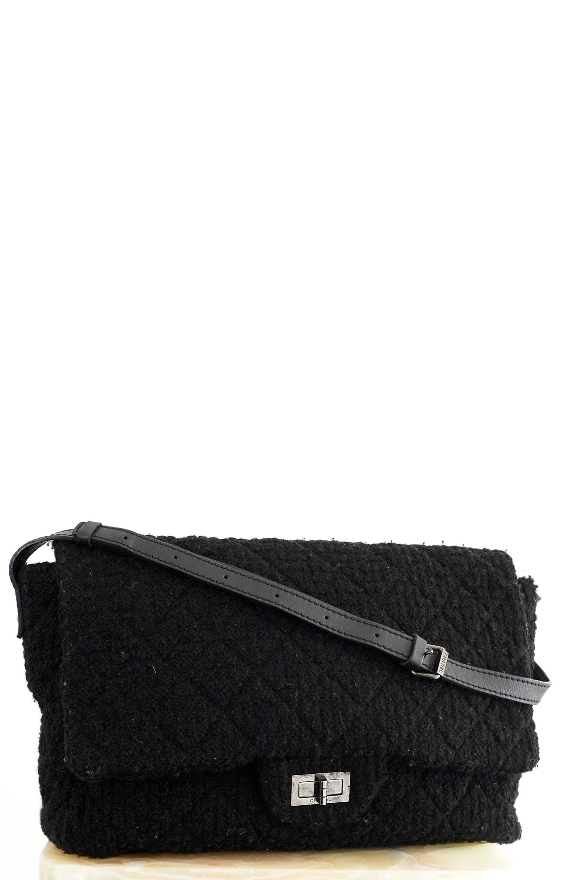 Chanel Black Tweed 2.55 Flap Crossbody Bag 2009 - 2010 (RRP £8000)| Authentic Preloved - Reloved Again