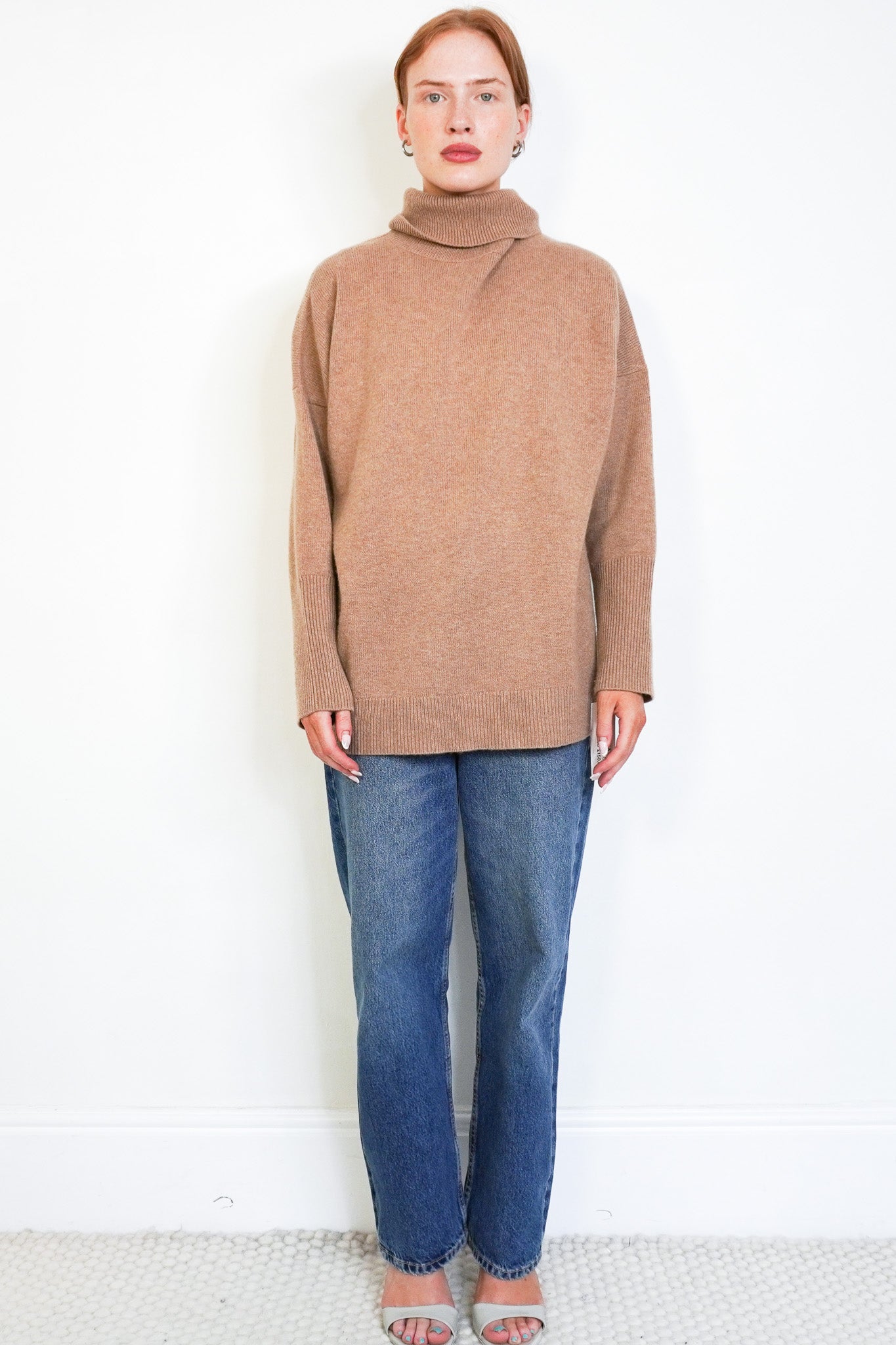 Front Image: Chinti & Parker High Neck Camel Jumper Chelsea London