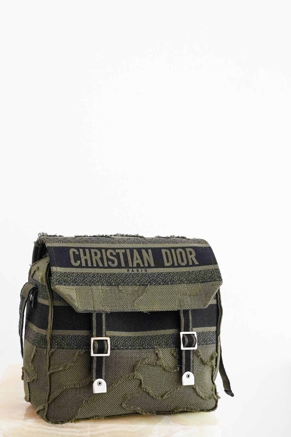 Front Image: Christian Dior Diorcamp Messenger Bag Green Camouflage Canvas Chelsea London