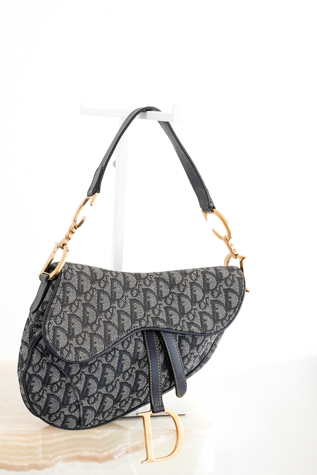 Front Image: Christian Dior Oblique Jacquard Saddle Bag Chelsea London