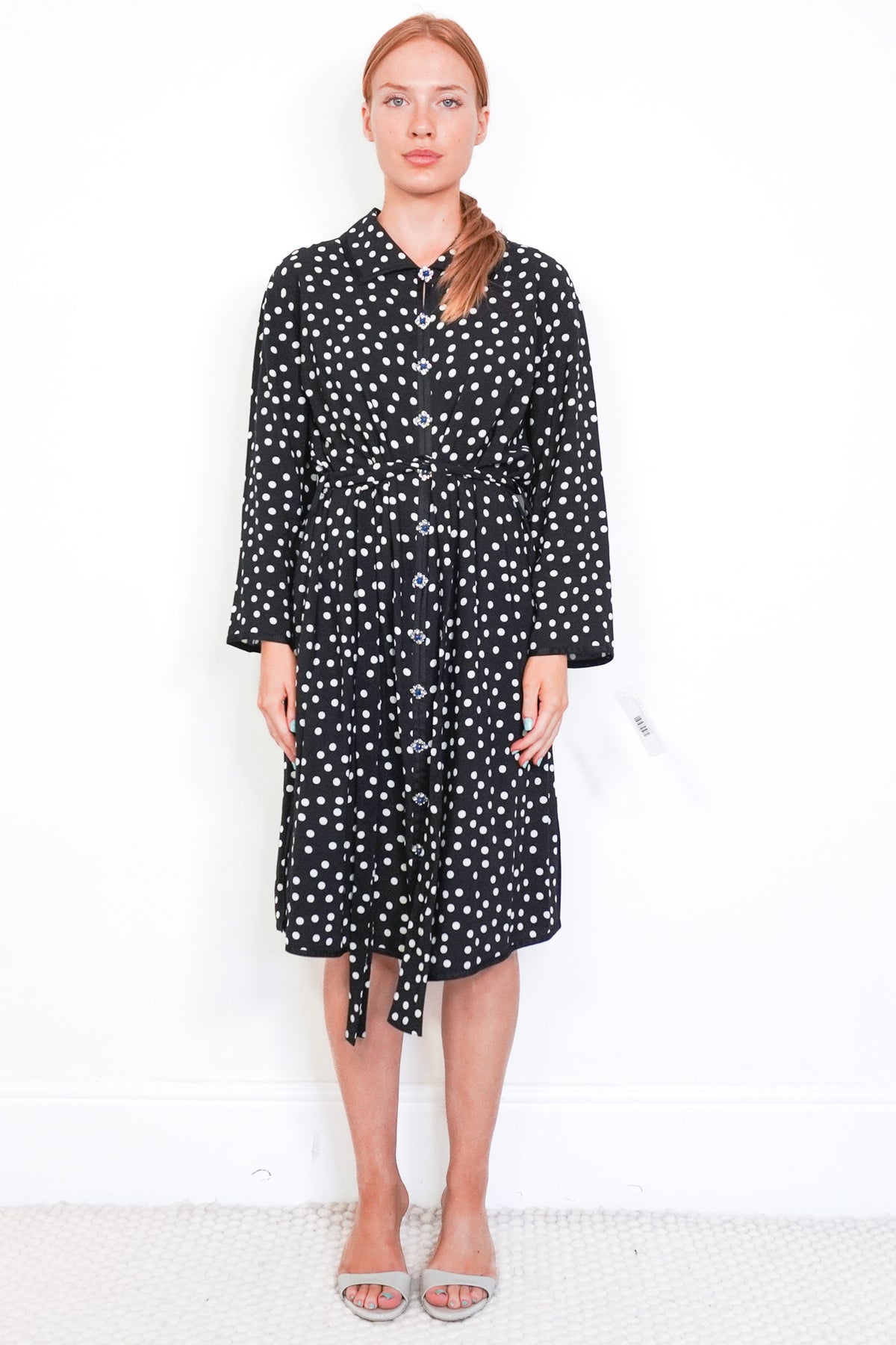 Dolce & Gabbana Polka Dot Dress with Embellished Buttons L (RRP £125) | Authentic Preloved - Reloved Again