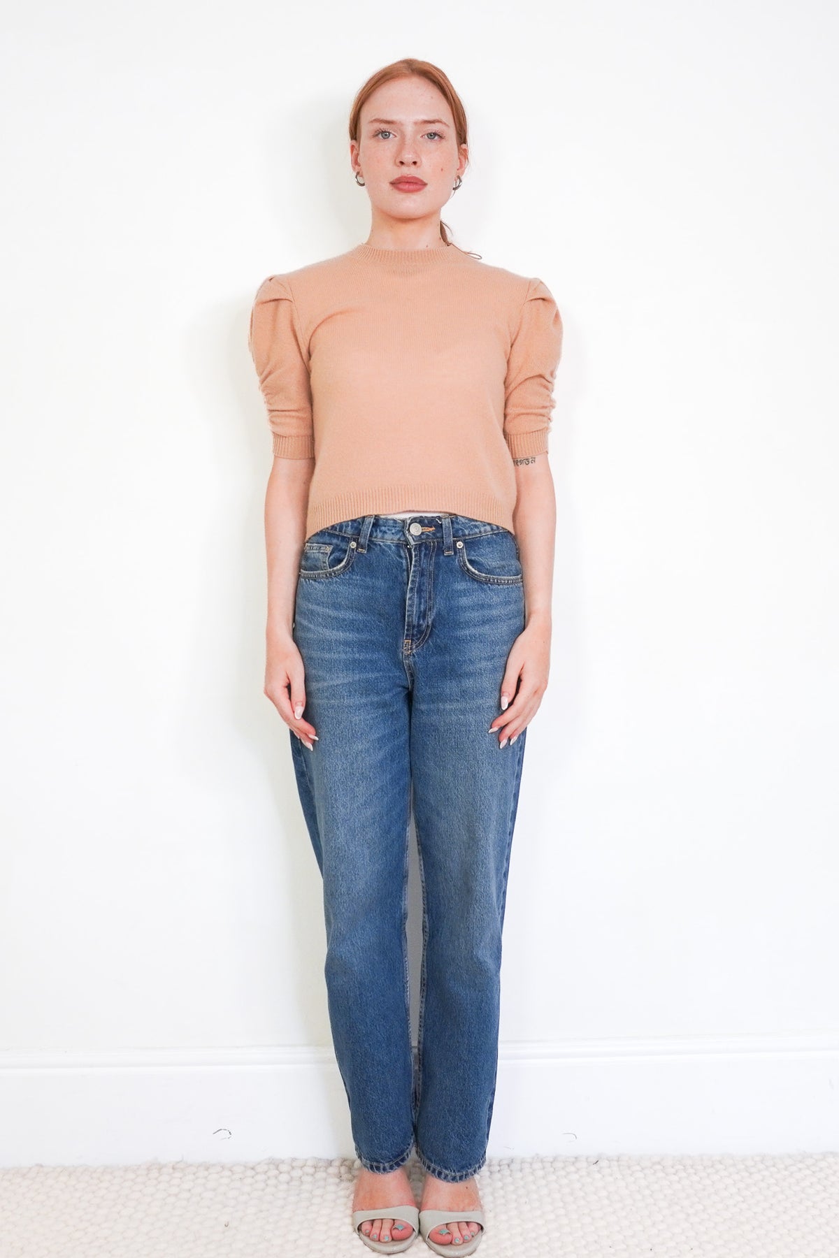 Front Image: Frame Blush Cashmere Top Chelsea London 