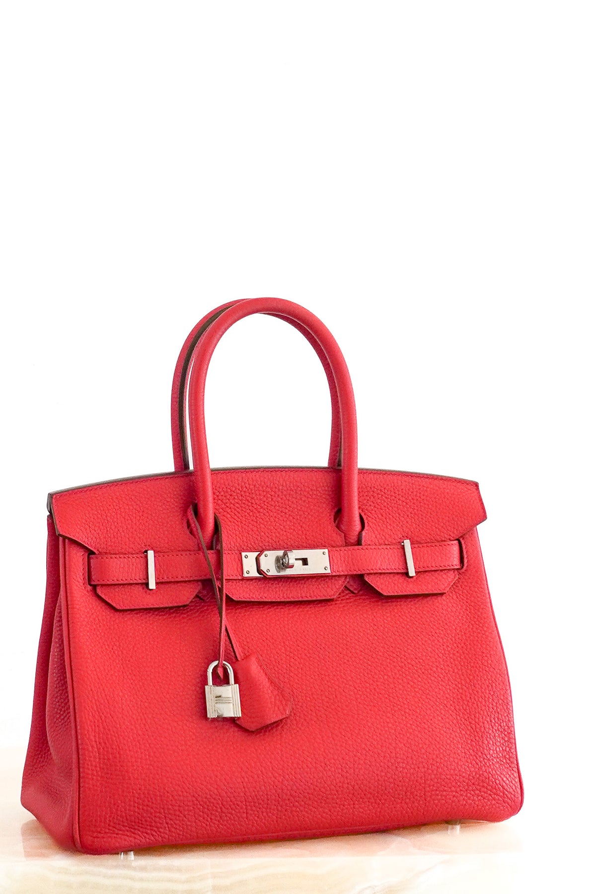 Front Image: Hermes Birkin 30 Togo Palladium Rouge Casaque Chelsea London