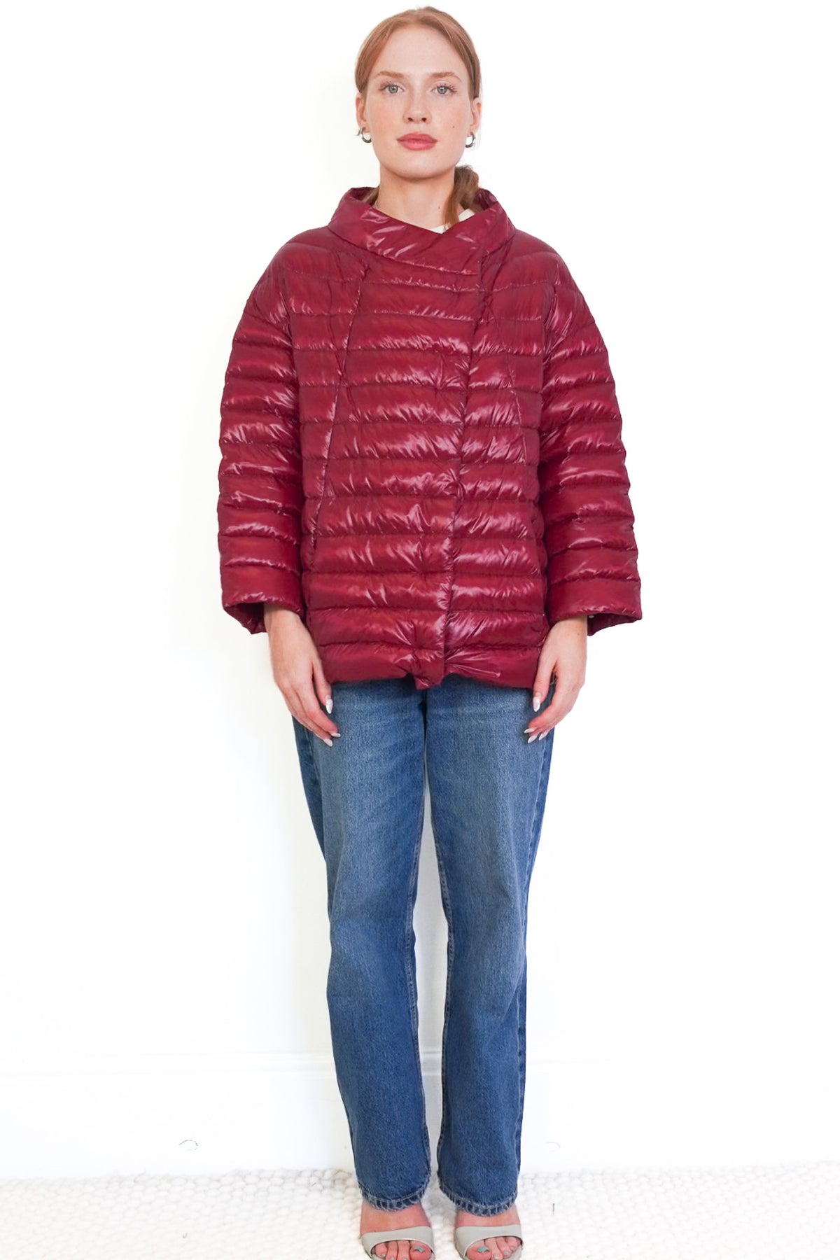 Front Image: Herno Burgundy Padded Jacket Chelsea London