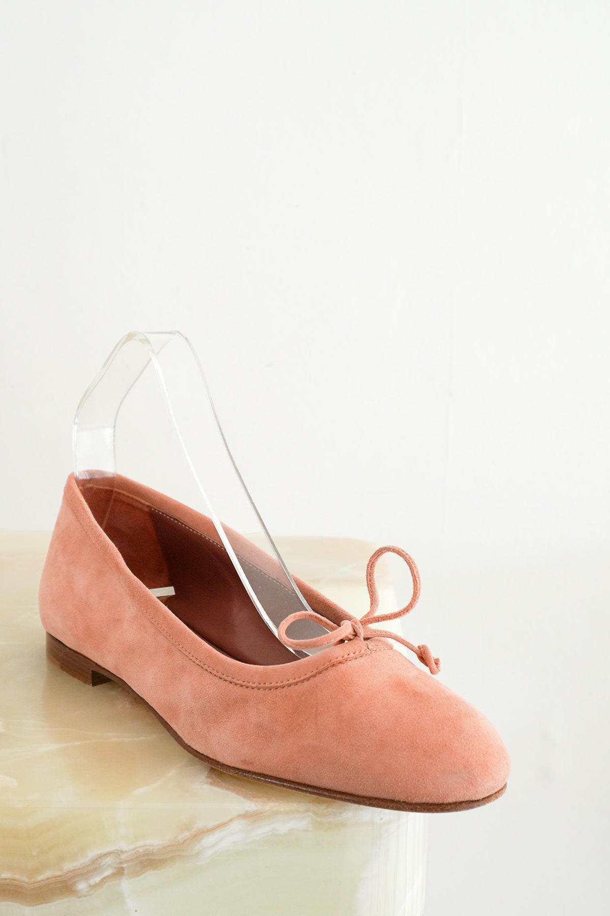 Front Image: Manolo Blahnik Pink Ballet Flats Chelsea London