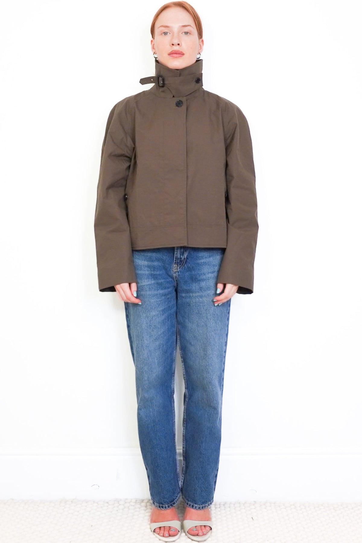 Front Image:  Margaret Howell Cropped Trench Chelsea London