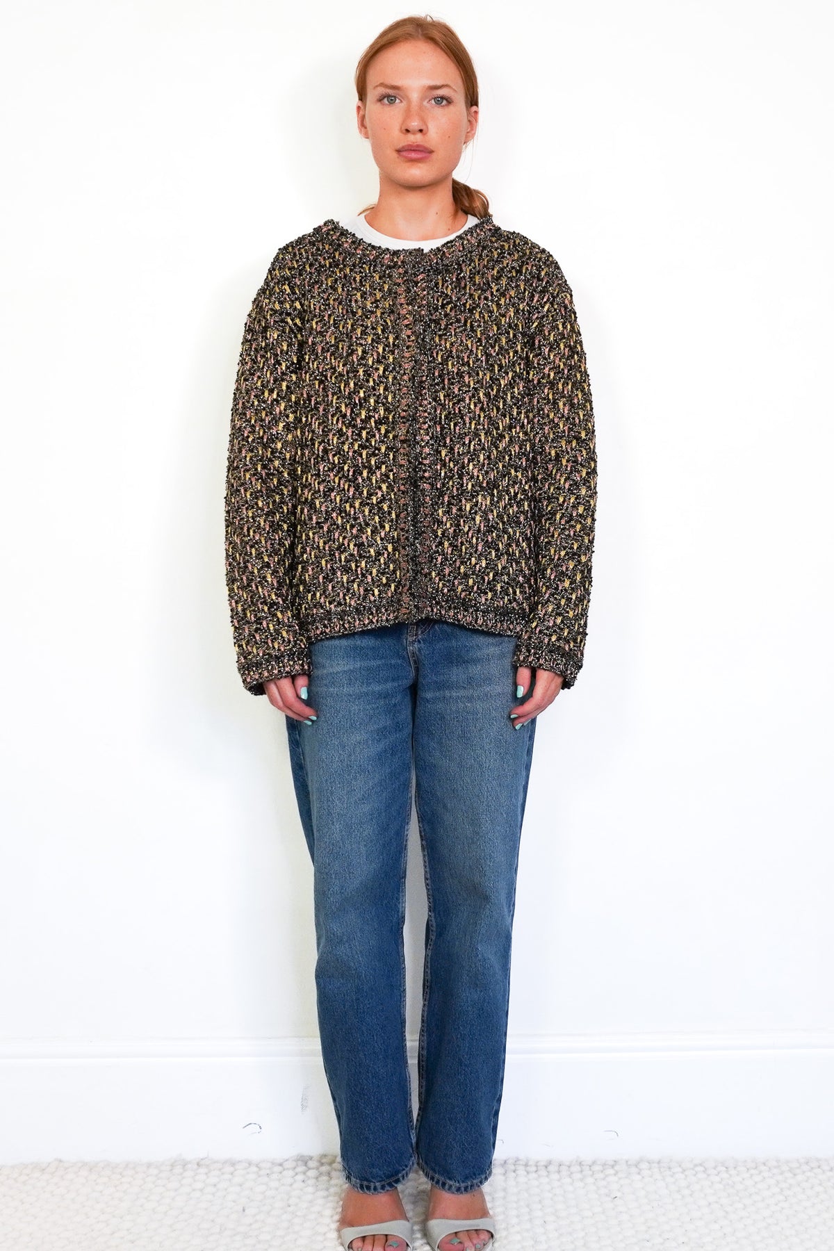 Front Image: Missoni M Tweed Gold and Pink Jacket Chelsea London