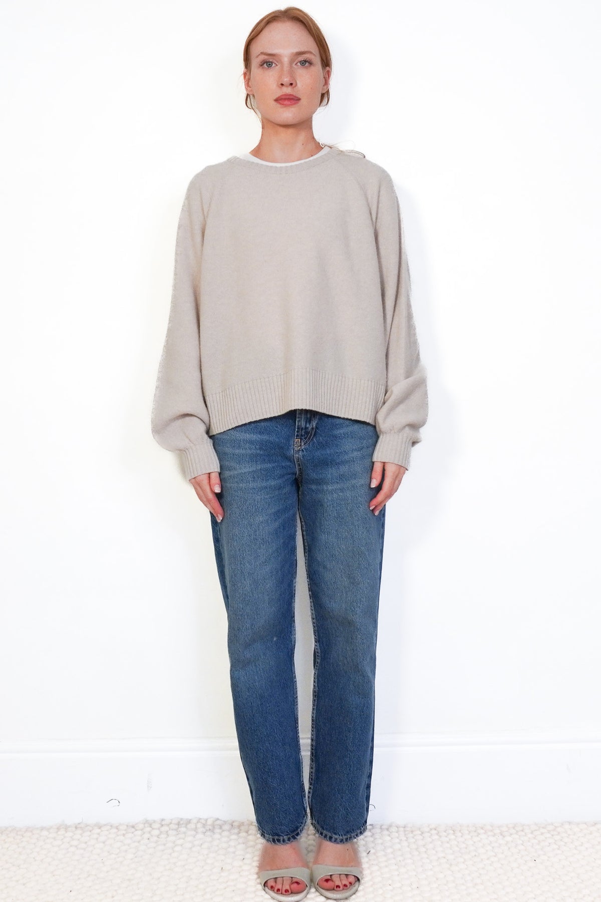 Front Image: Navy Grey Lambwool Jumper