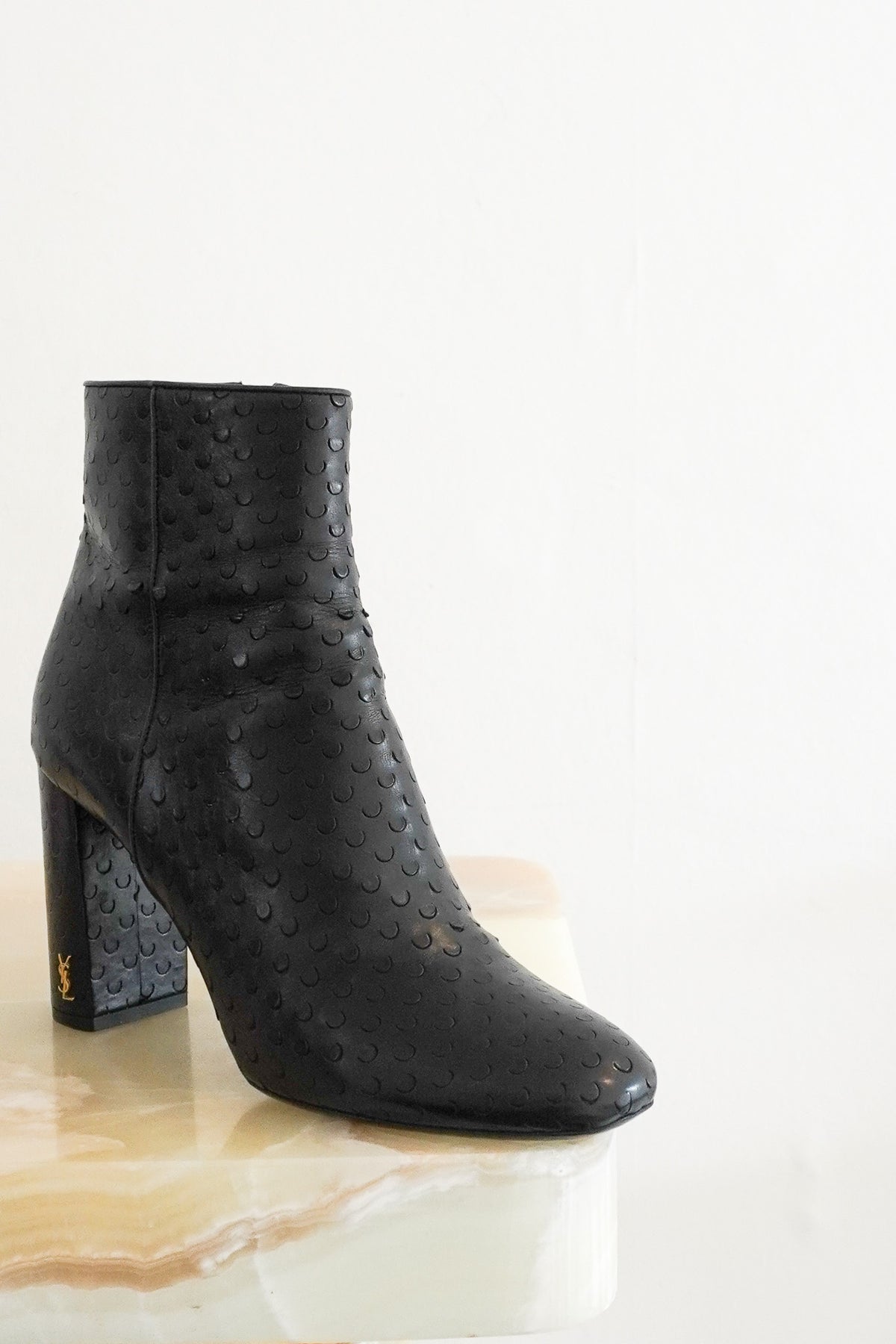 Front Image: Saint Laurent Lou 70 Monogram Ankle Boots Chelsea London 