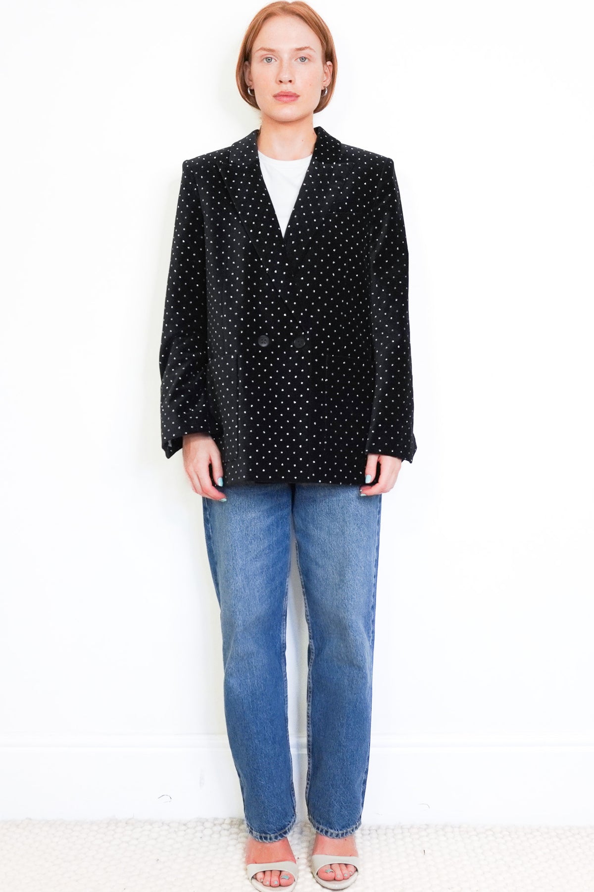 Front Image: Zadig & Voltaire Velvet Sequin Embellished Blazer Chelsea London 