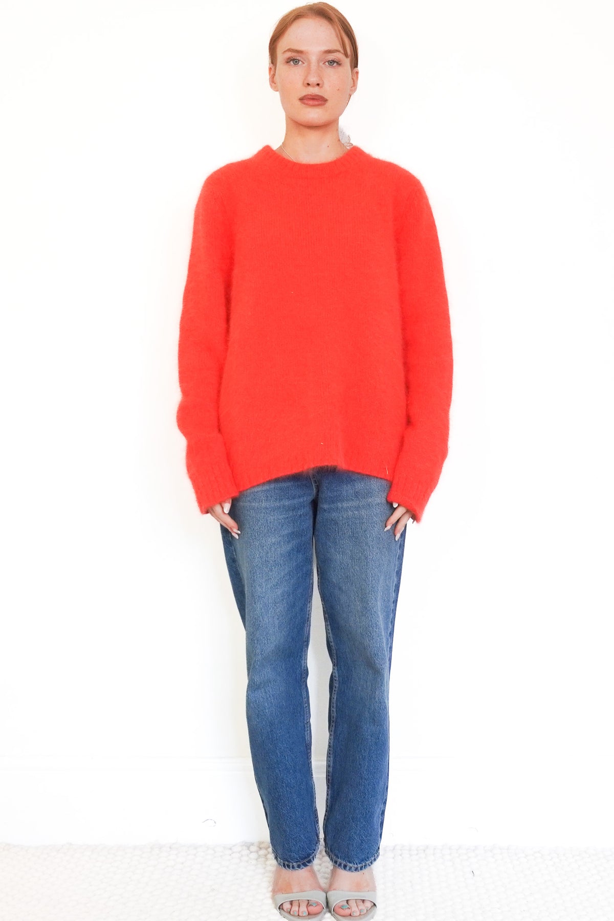 Front Image: ACNE Studios Red Knit Jumper Chelsea London