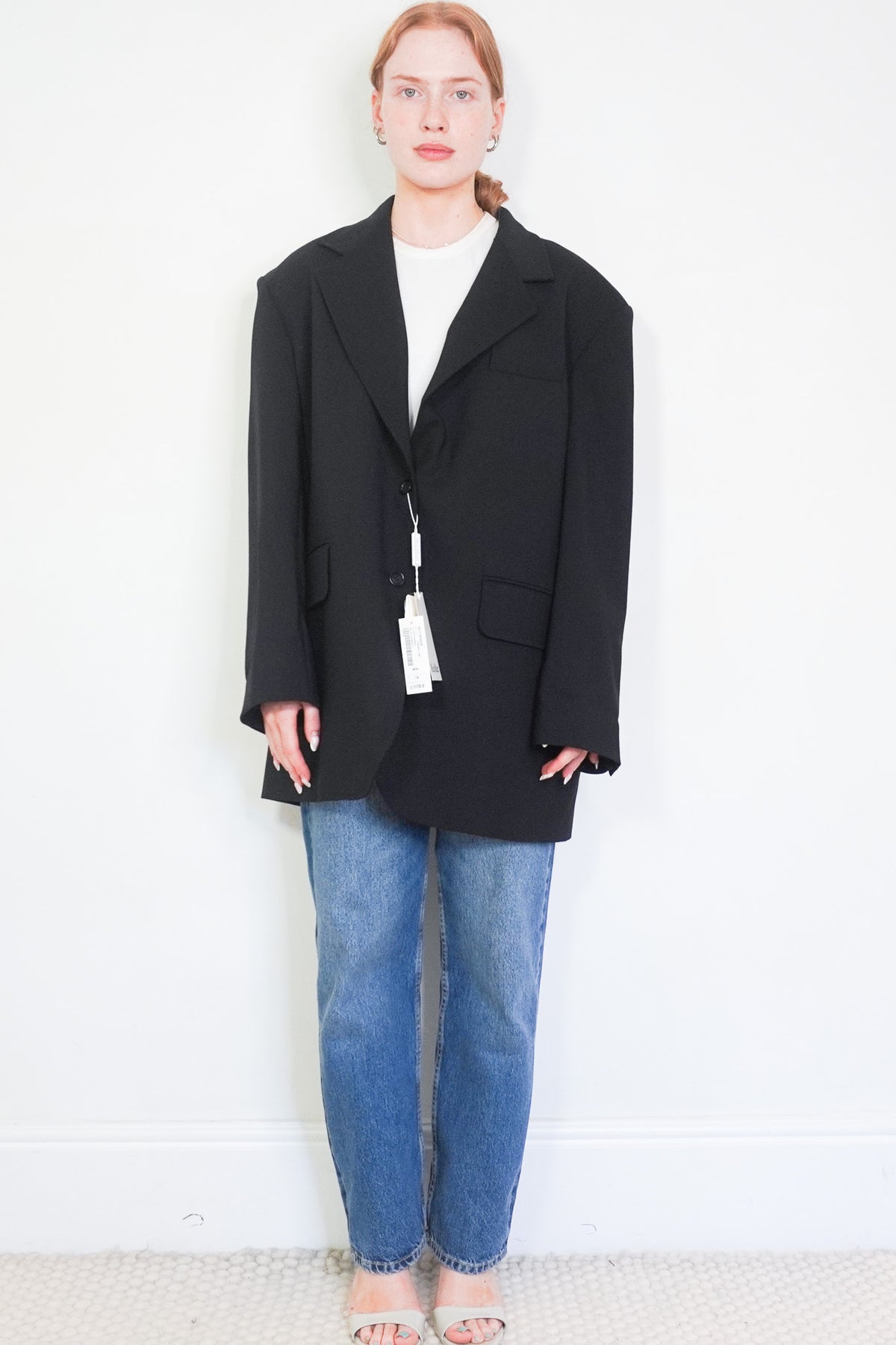 Front NEW Max Mara Suez Blazer in Noir 