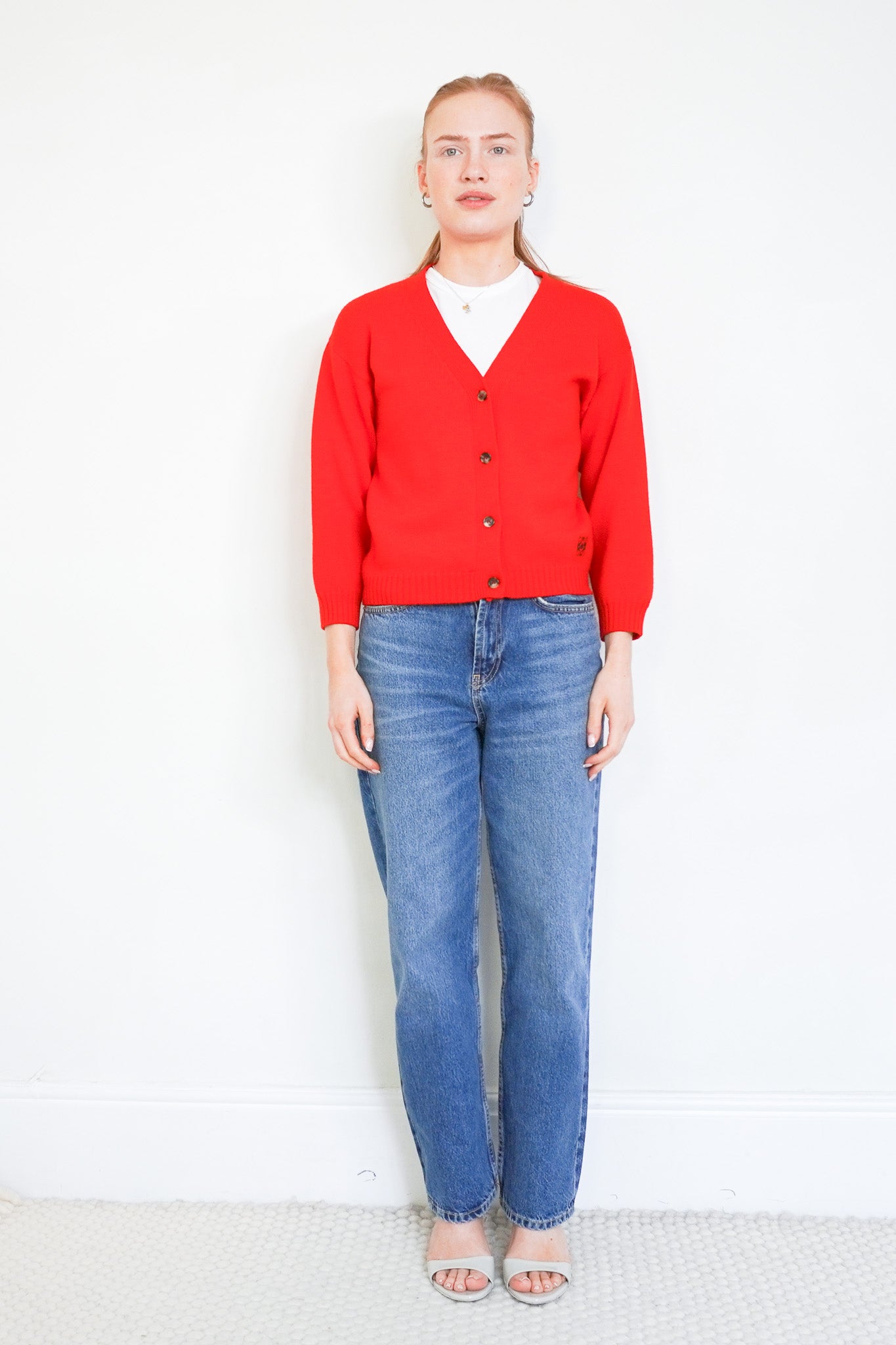 Loewe Red Cropped Anagram Cardigan RRP £900 | Authentic Preloved - Reloved Again