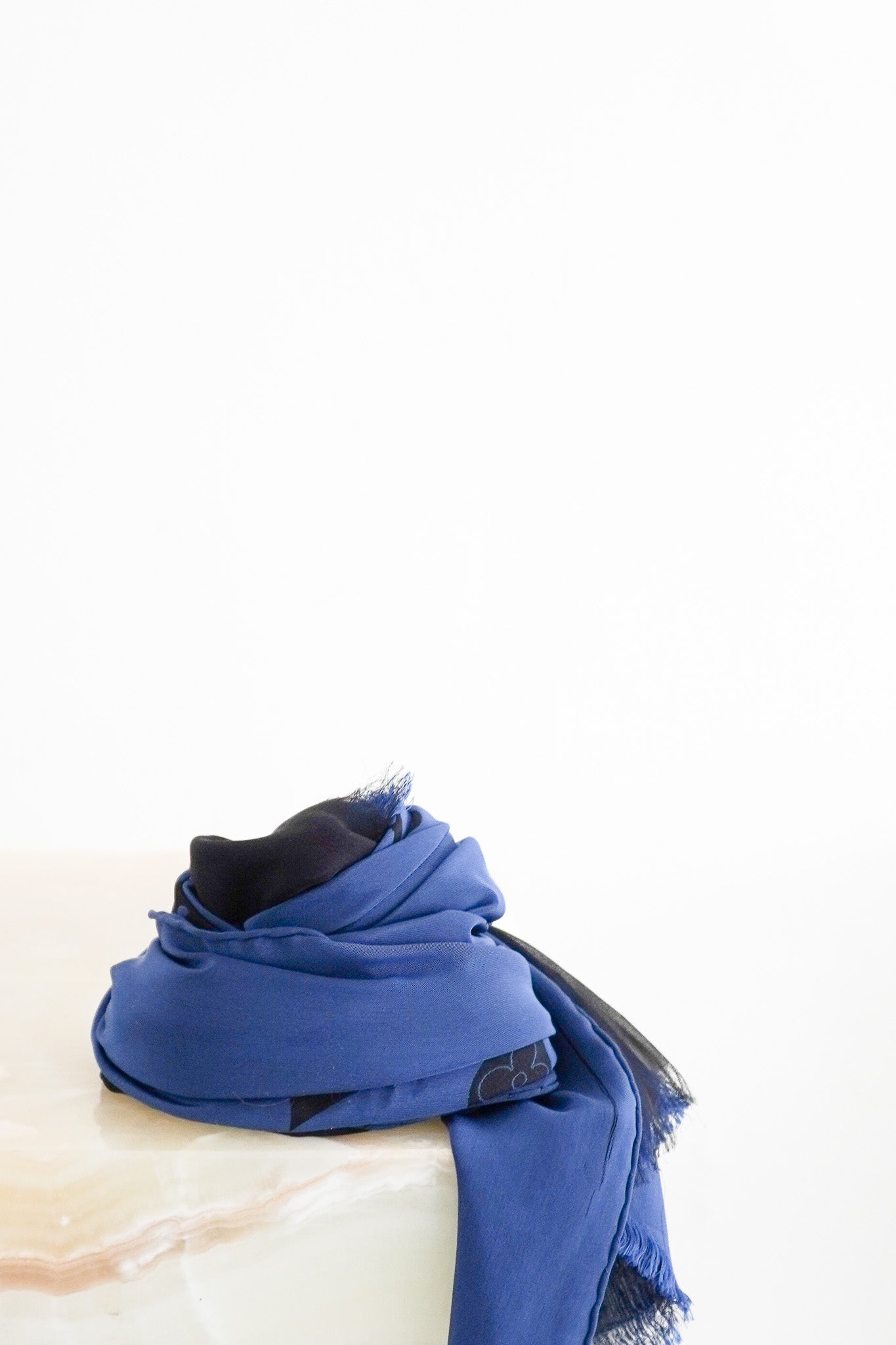 Louis Vuitton Monogram Blue Silk Shawl RRP £535 | Authentic Preloved - Reloved Again
