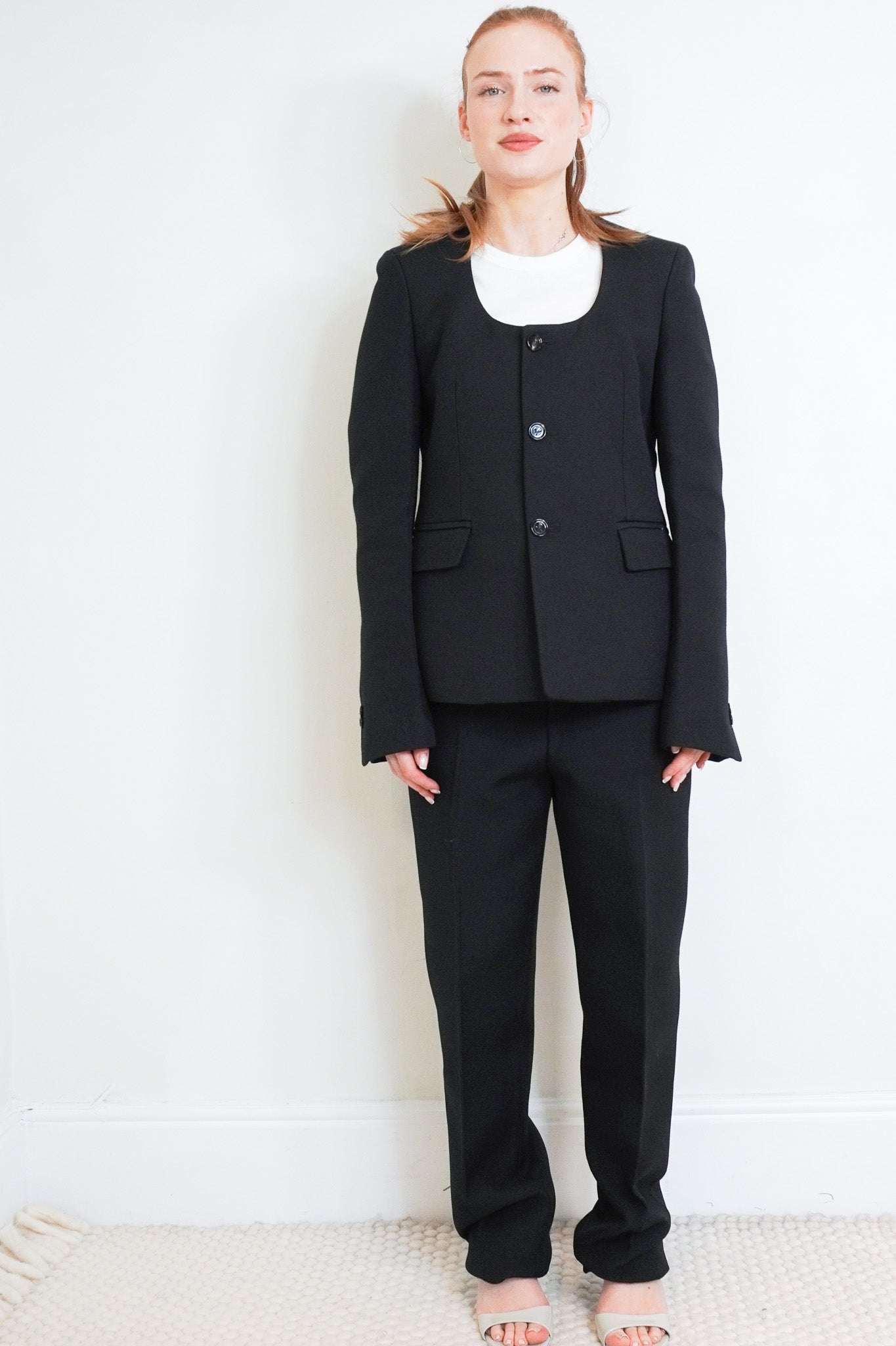 Bottega Veneta Black Wool Black Scoop Suit RRP £2000 | Authentic Preloved - Reloved Again