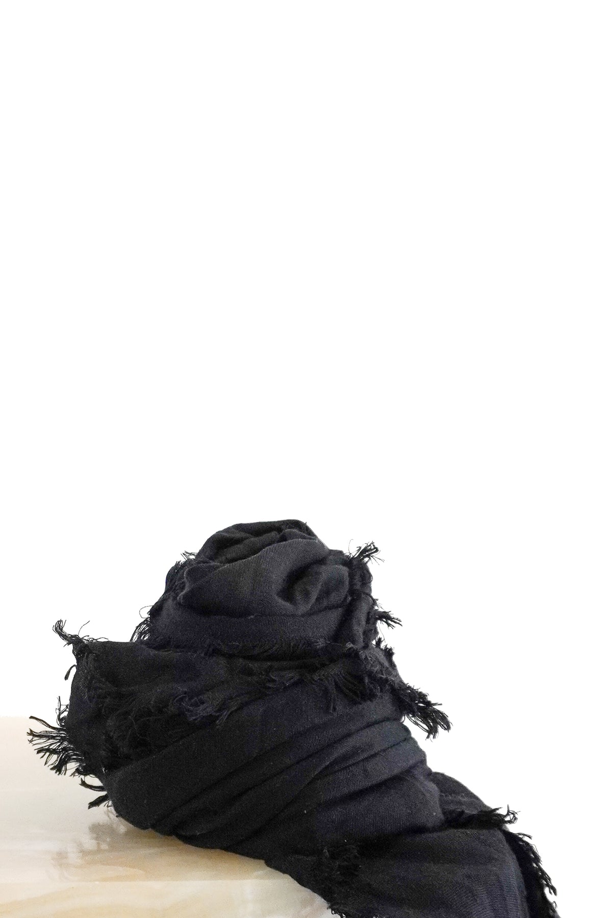 Front: Saint Laurent Black Wool Scarf