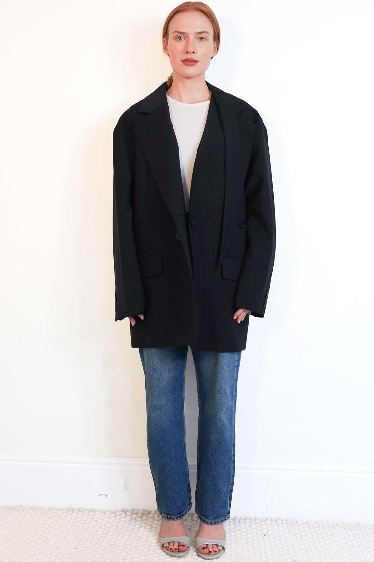 Front: Tibi Liam Black Oversized Blazer