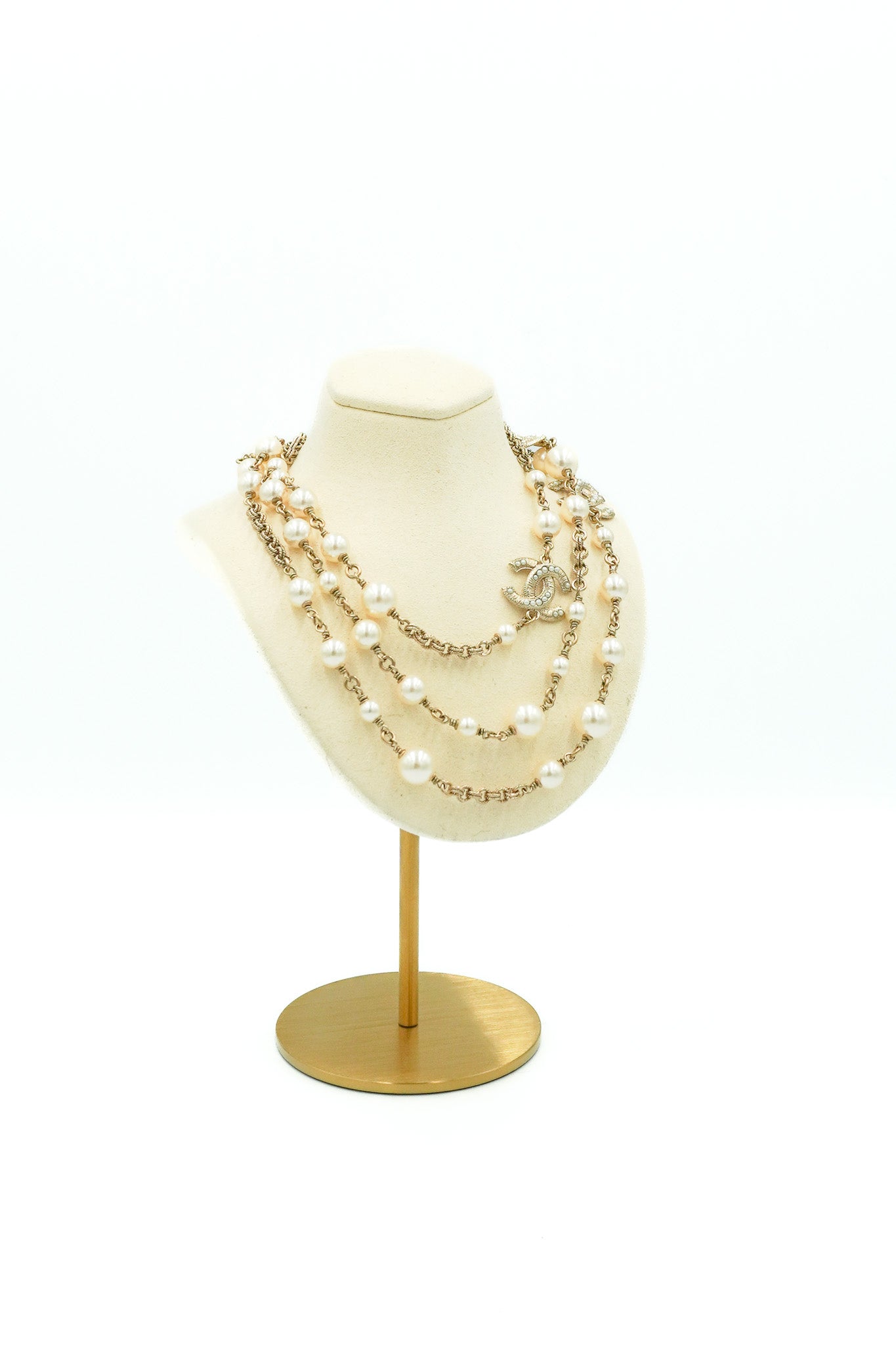 Front image Chanel Long Sautoir CC Necklace Chelsea London