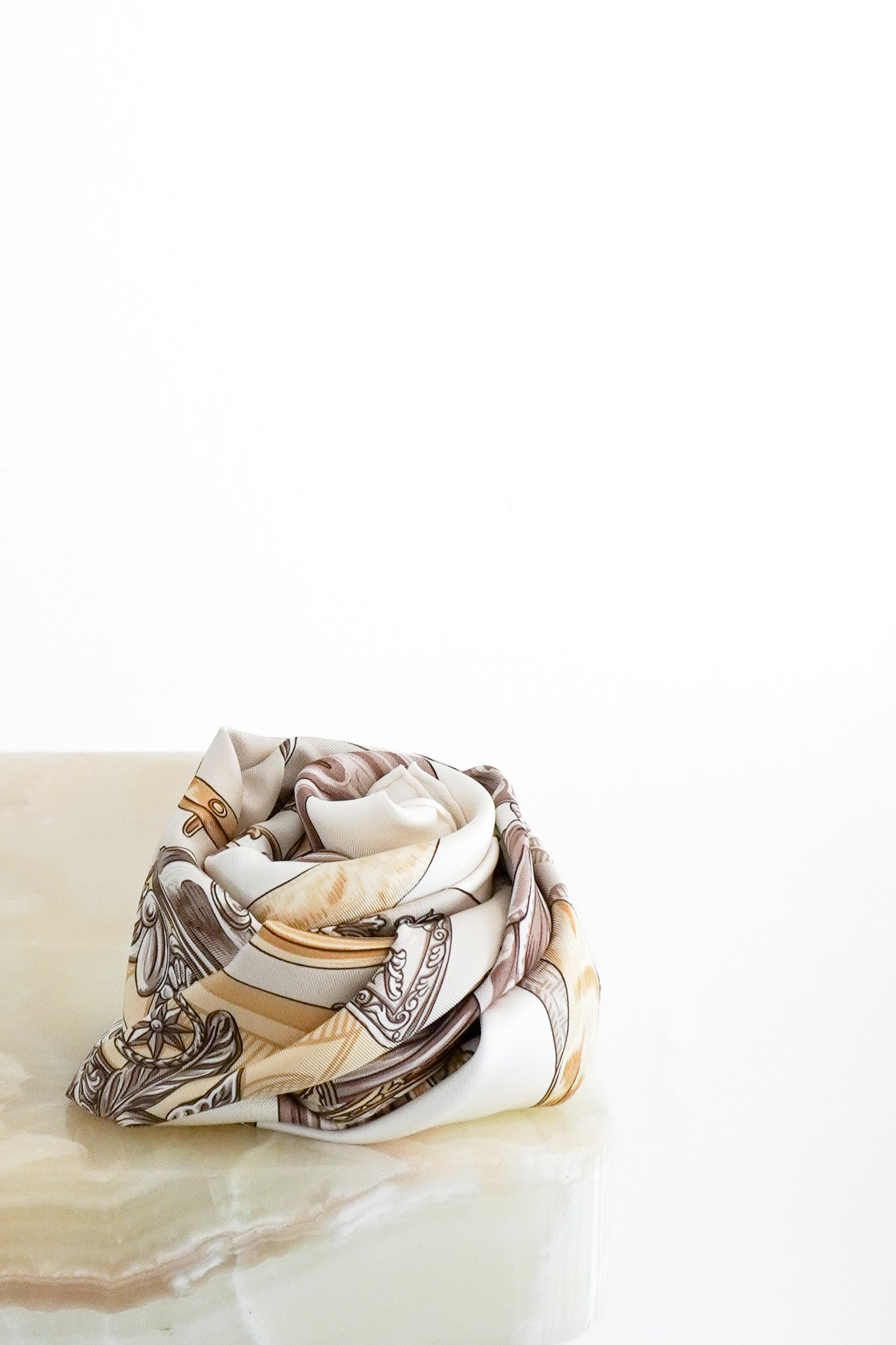 Front image Hermes Etriers Silk Twill Carre 90 Scarf Chelsea London