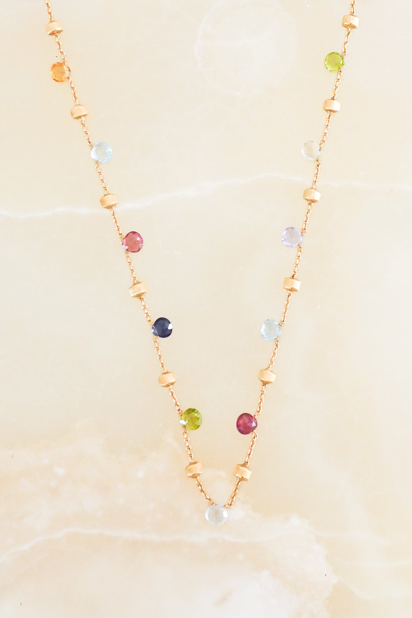 Front image Marco Bicego Paradise Mix Gemstone Necklace Chelsea London