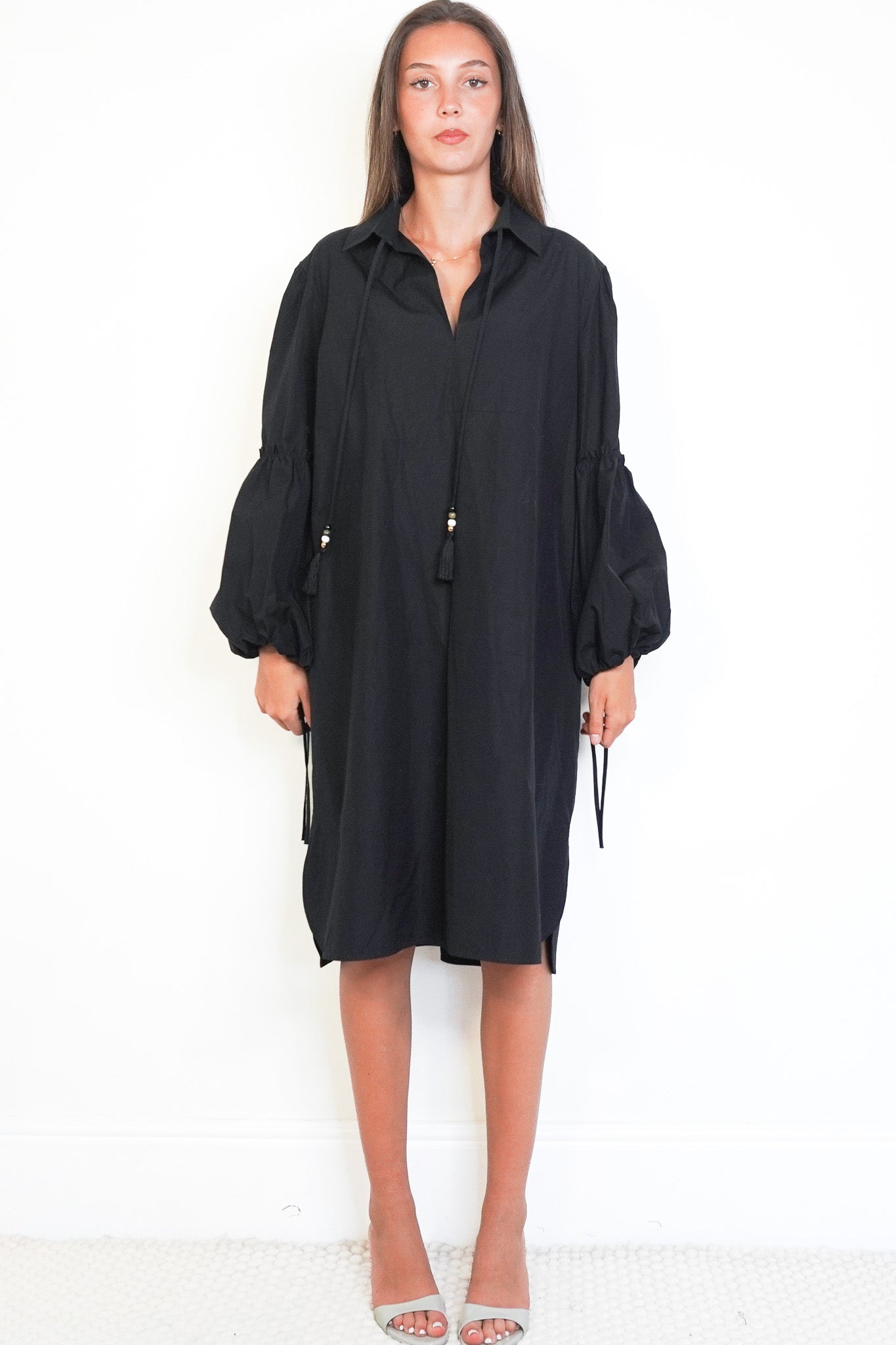 Front image Max Mara Black Smock Dress Chelsea London