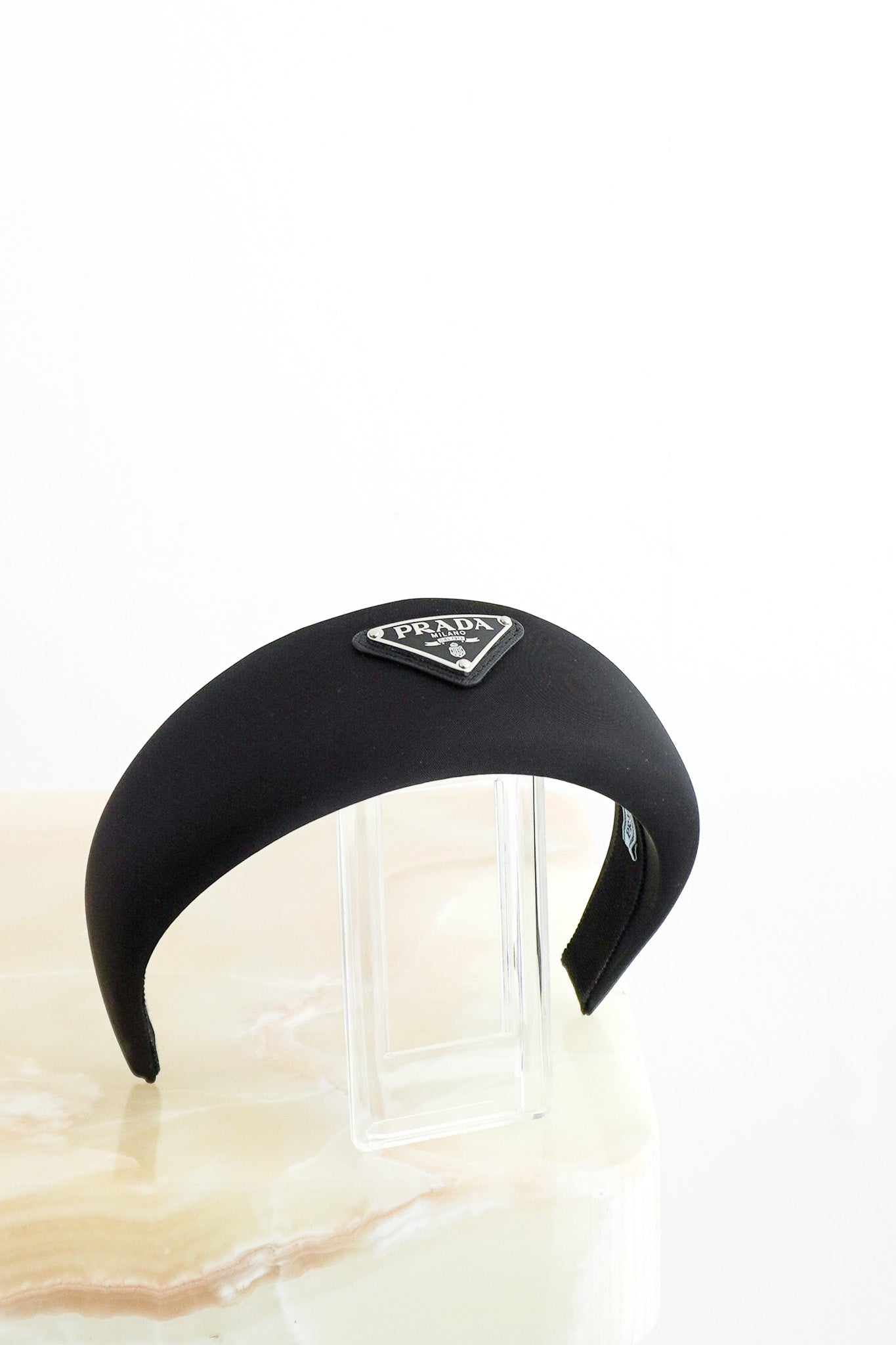 Prada Milano Logo Headband in Black (RRP £350) | Authentic Preloved FINAL SALE - Reloved Again