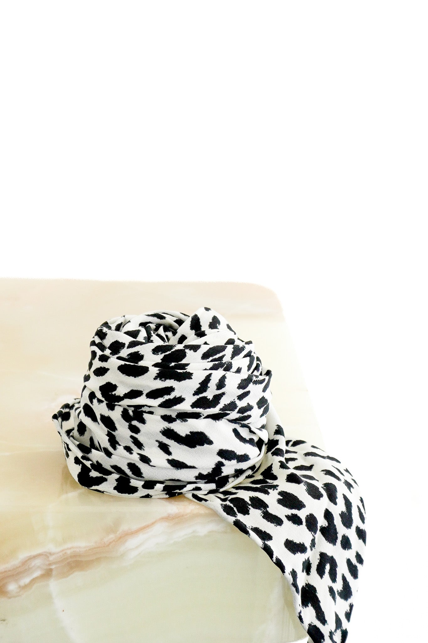 Saint Laurent Black & White Leopard Print Scarf (RRP £500) | Authentic Preloved FINAL SALE - Reloved Again